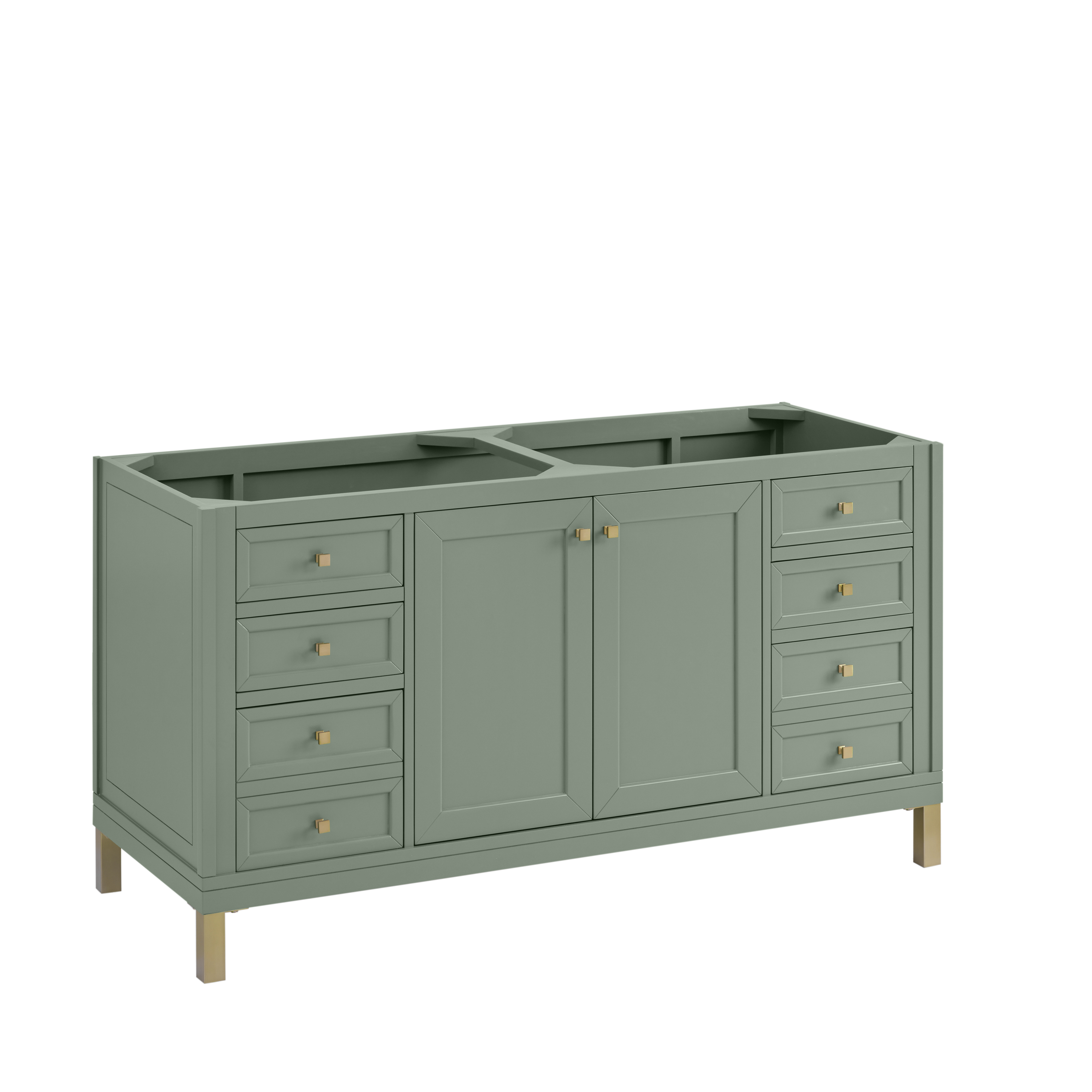 James Martin Chicago 60" Double Vanity Cabinet with Double Doors, Drawers & Adjustable Shelves