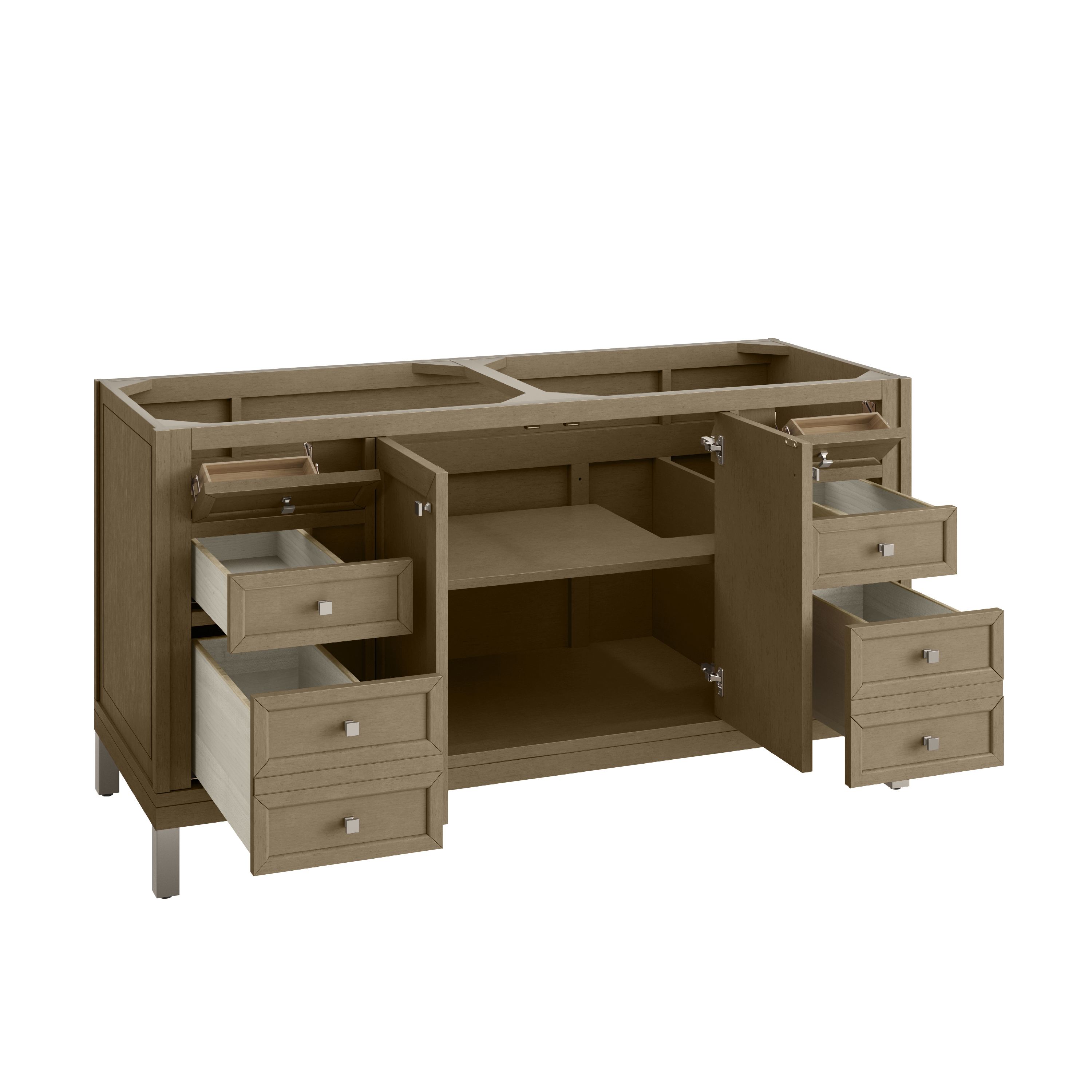 James Martin Chicago 60" Double Vanity Cabinet with Double Doors, Drawers & Adjustable Shelves