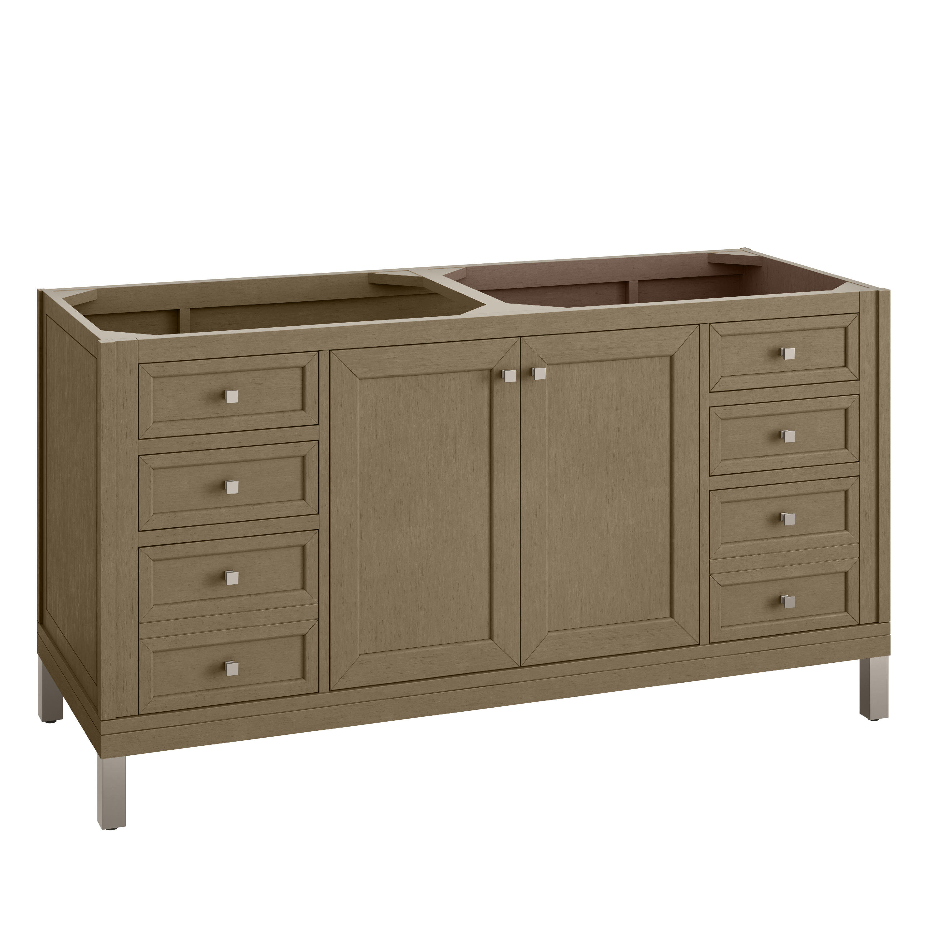 James Martin Chicago 60" Double Vanity Cabinet with Double Doors, Drawers & Adjustable Shelves