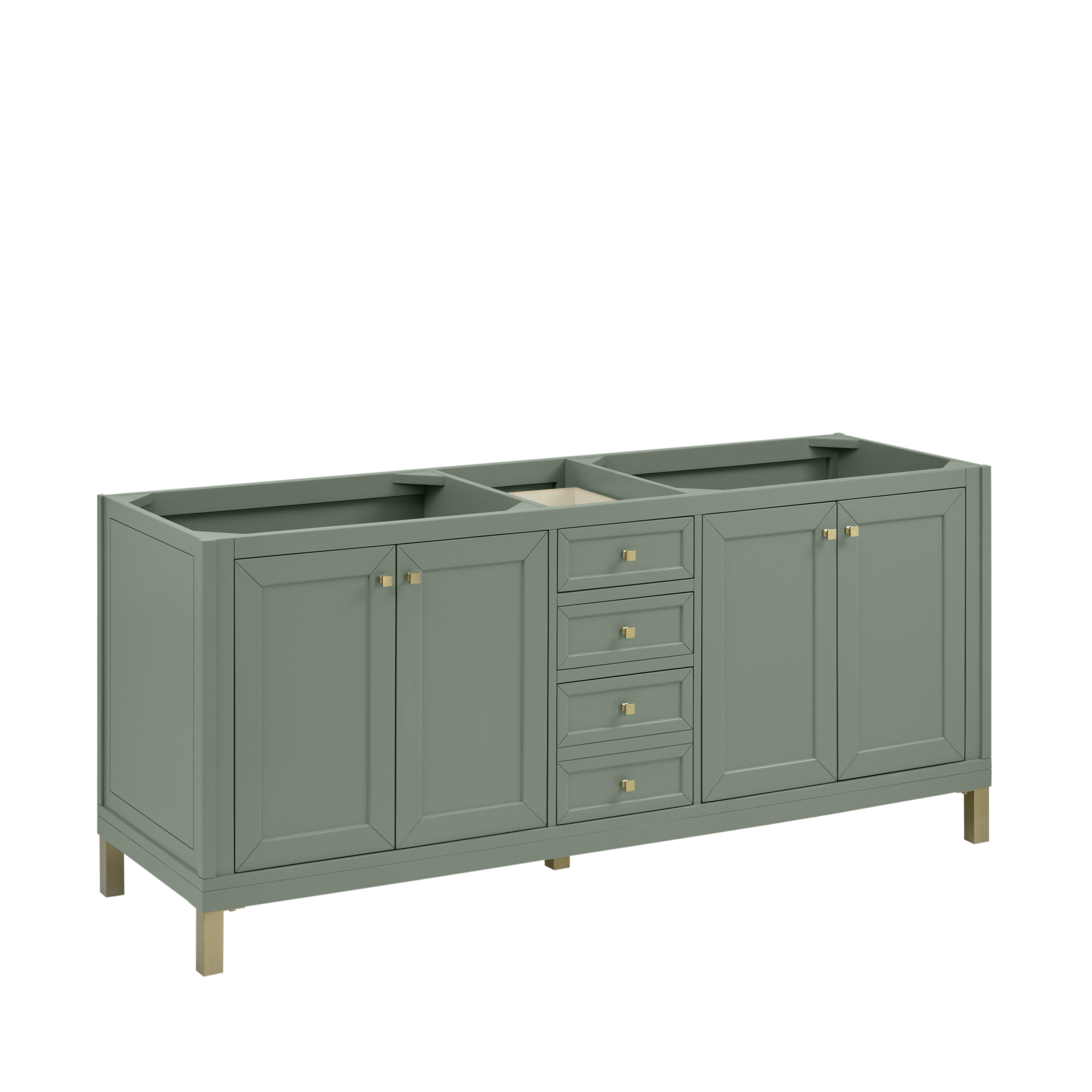 James Martin Chicago 72" Double Vanity Cabinet with Double Doors, Drawers & Adjustable Shelves