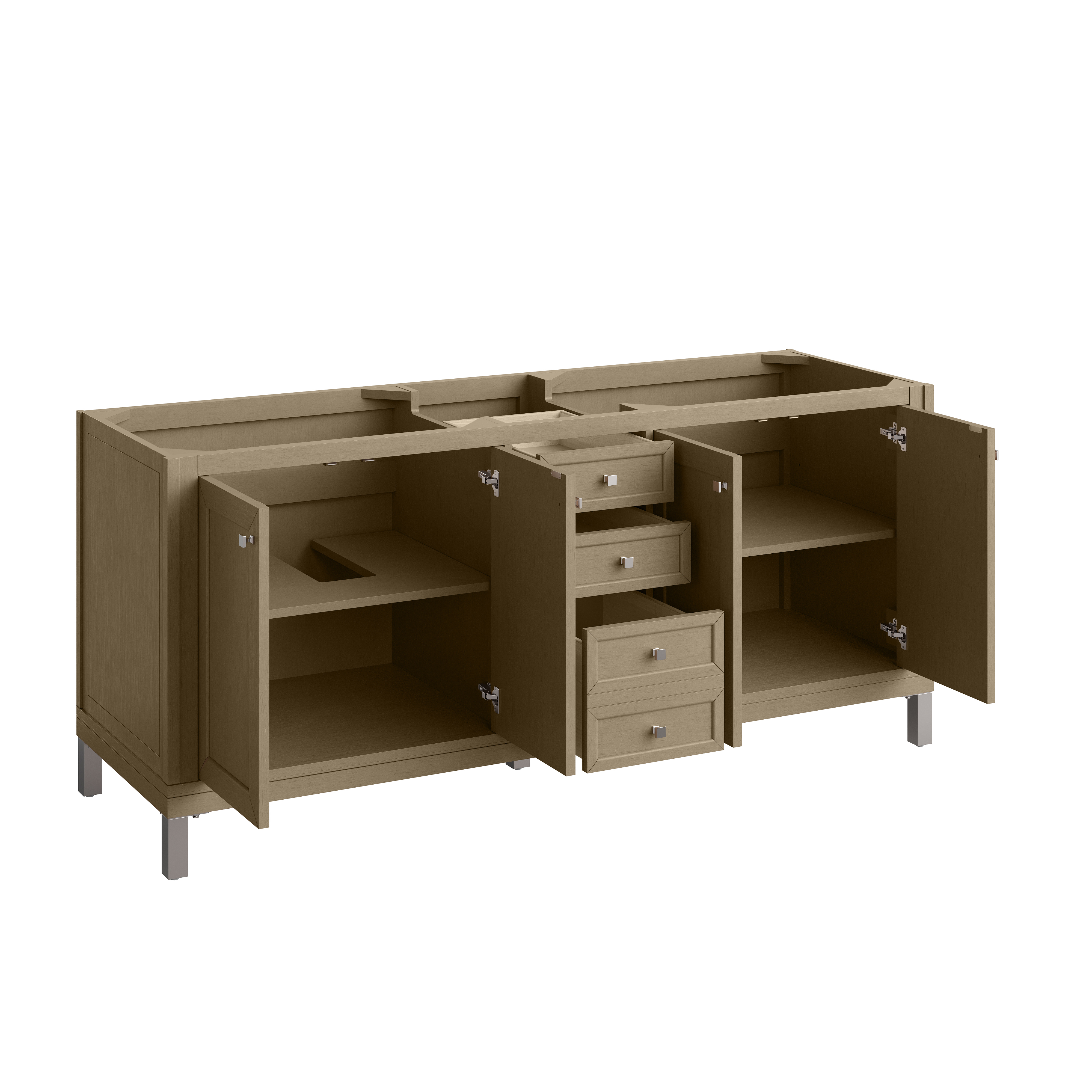 James Martin Chicago 72" Double Vanity Cabinet with Double Doors, Drawers & Adjustable Shelves
