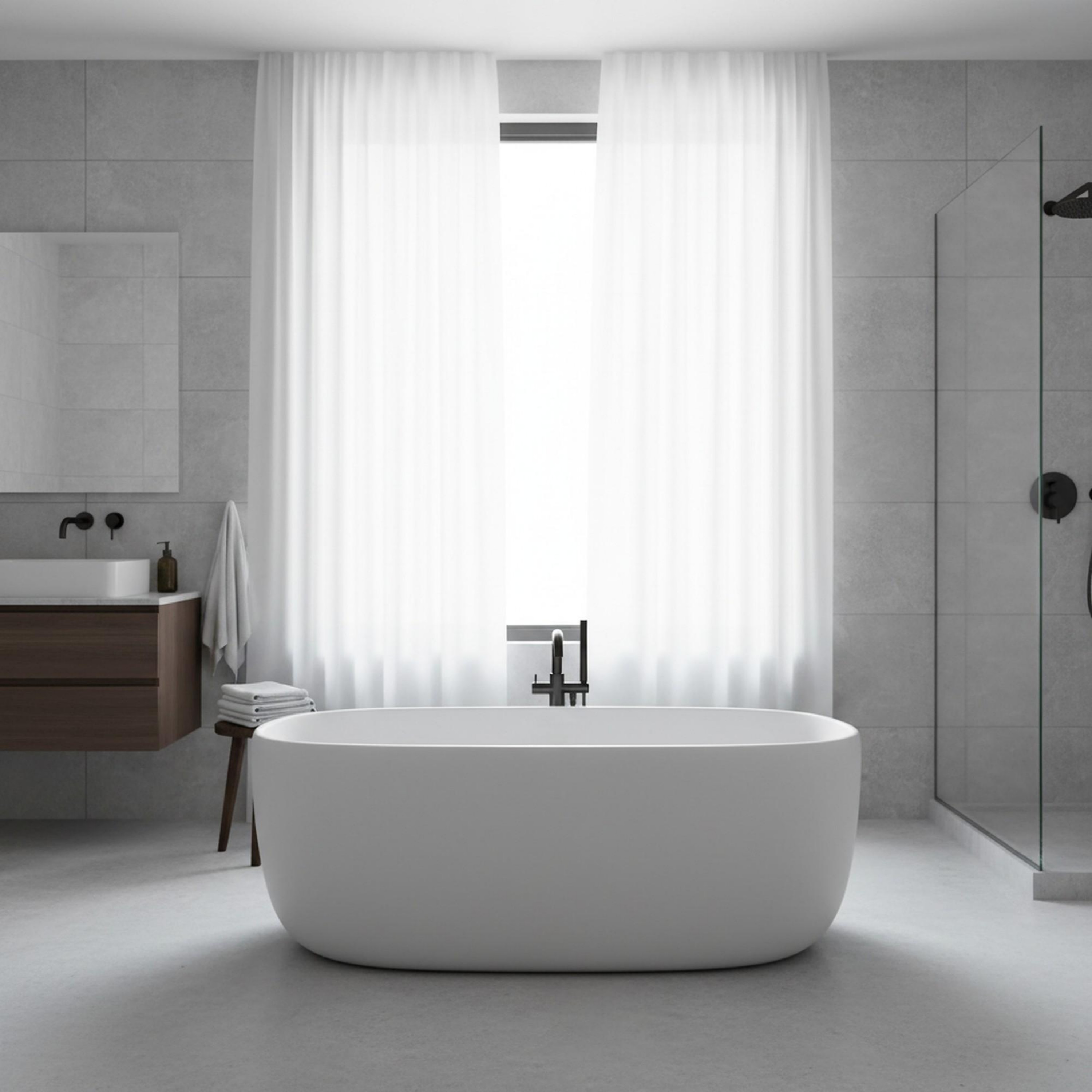 47"/51" Freestanding Stone Resin Soaking Bathtub with Heat Retention