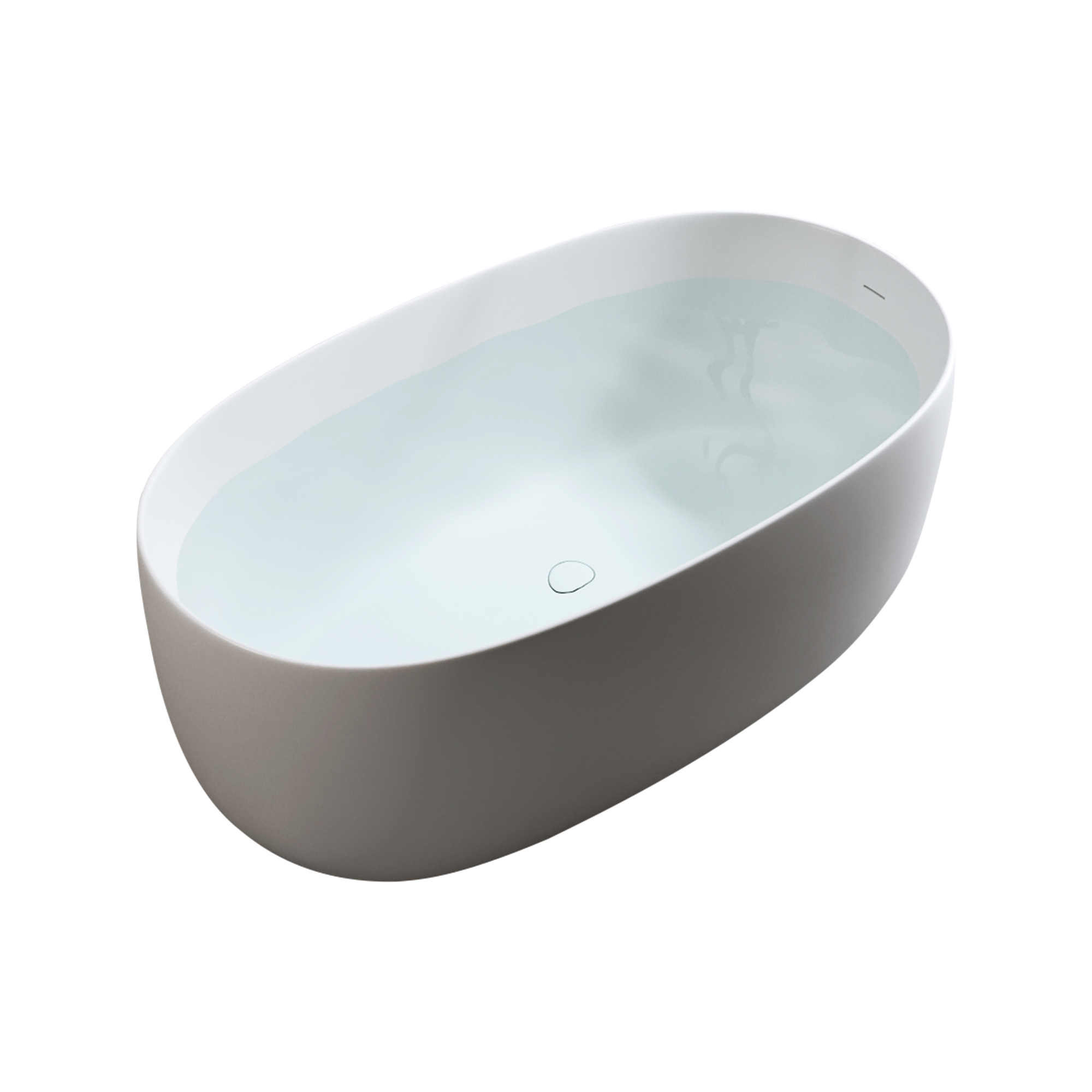 47" Freestanding Stone Resin Soaking Bathtub with Heat Retention
