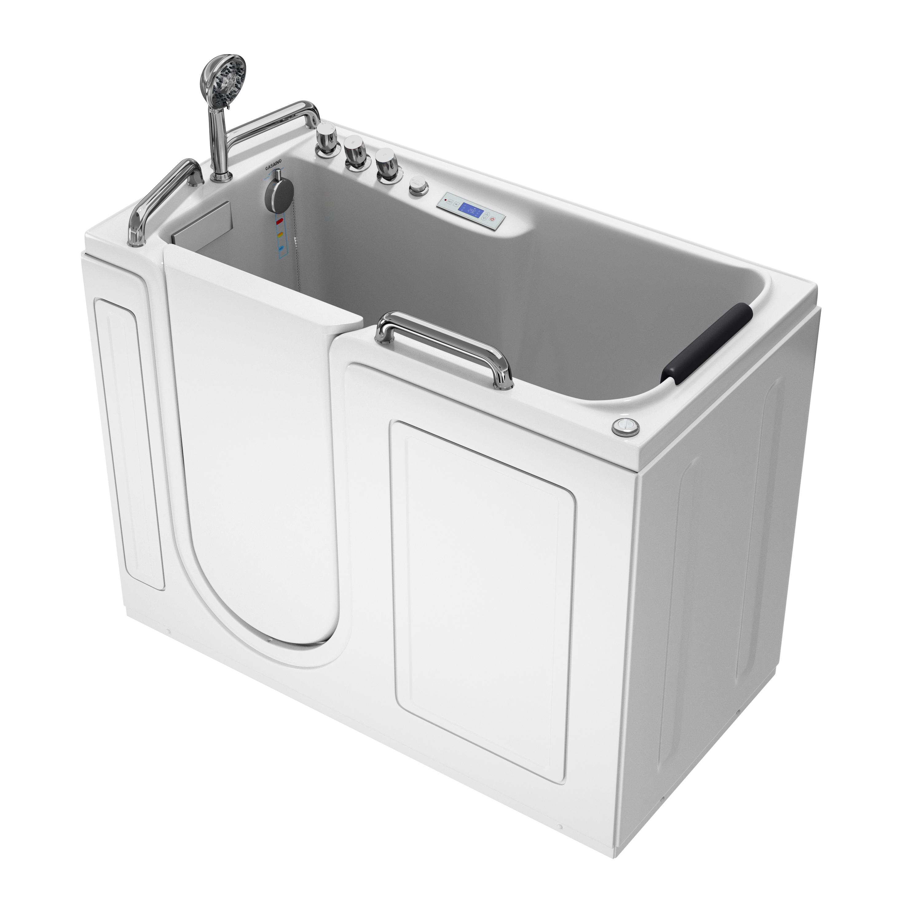 52" Walk-In Whirlpool Bathtub with Hydro-Air Massage, Heater & Ozone Sanitization