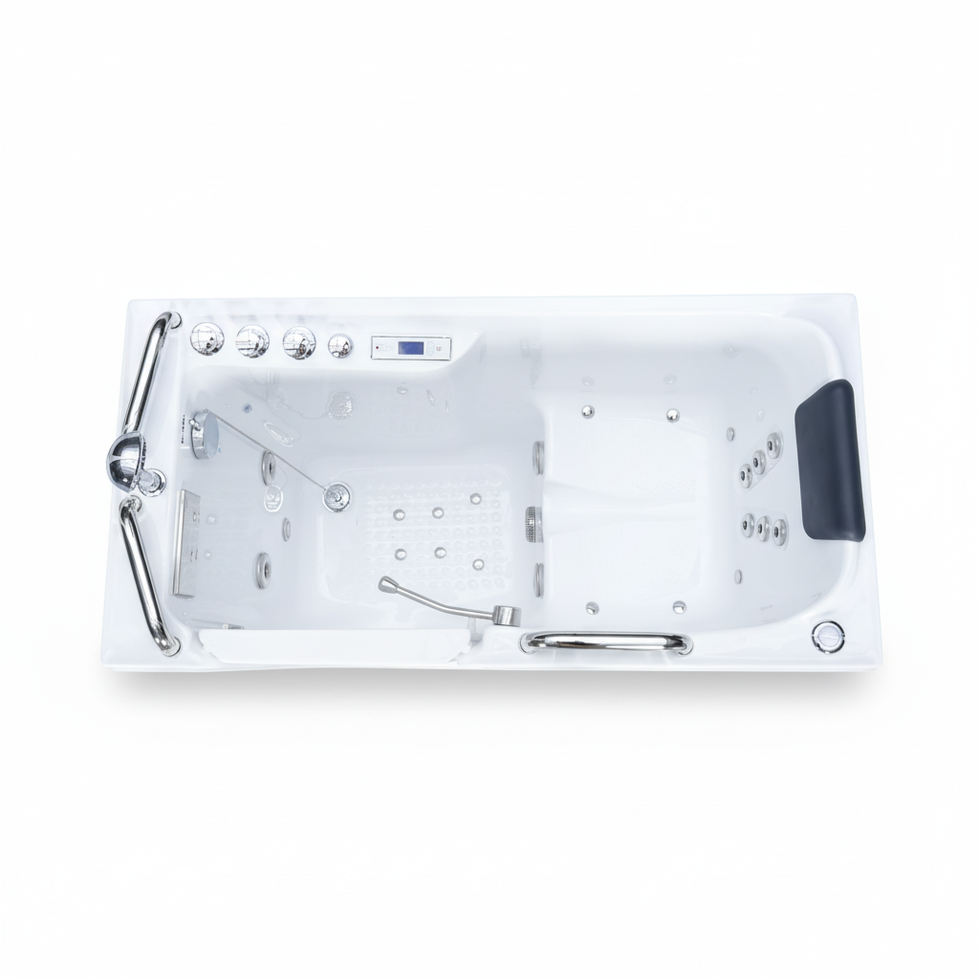 52" Walk-In Whirlpool Bathtub with Hydro-Air Massage, Heater & Ozone Sanitization