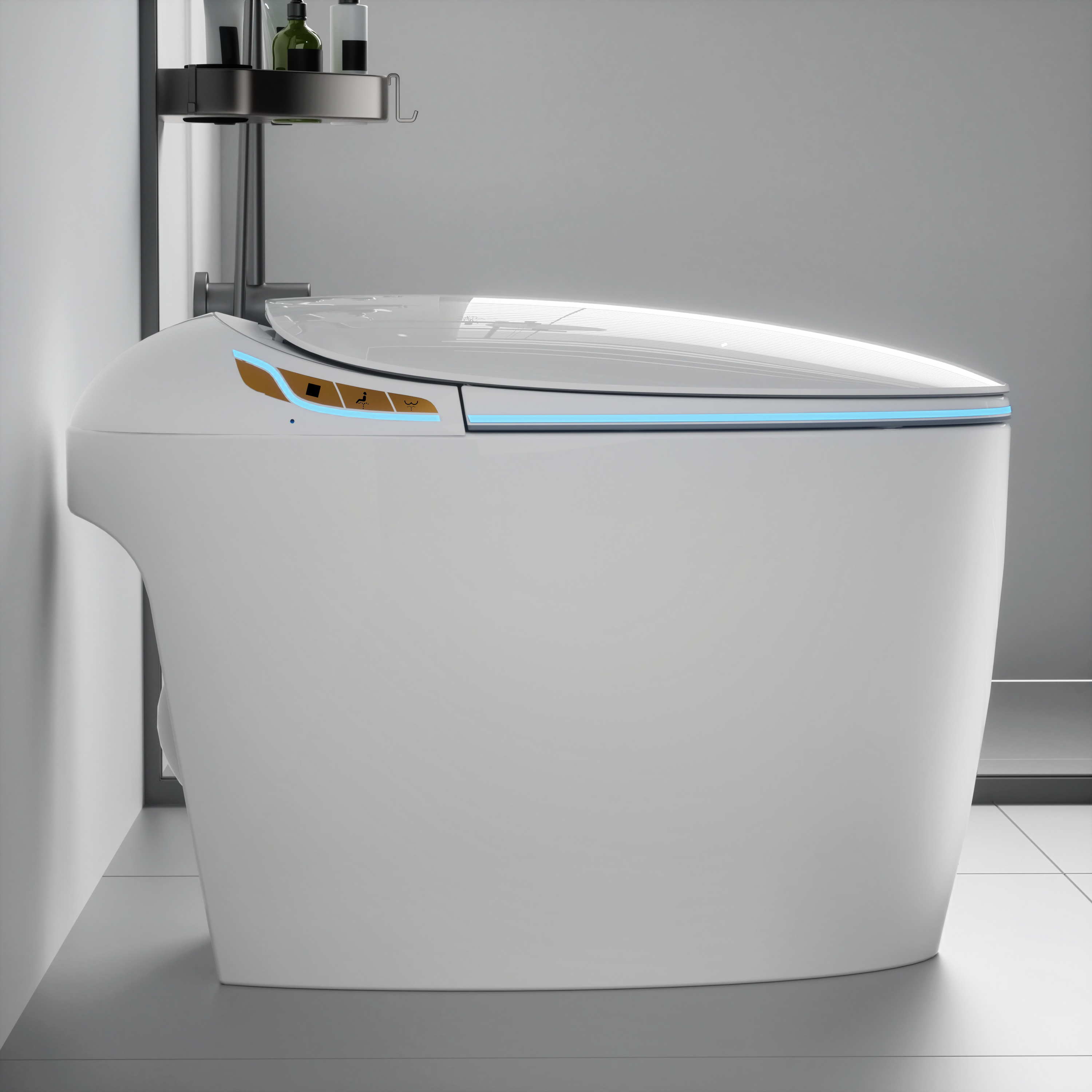 Smart Egg-Shaped Toilet with Built-in Bidet and Soft Ambient Light