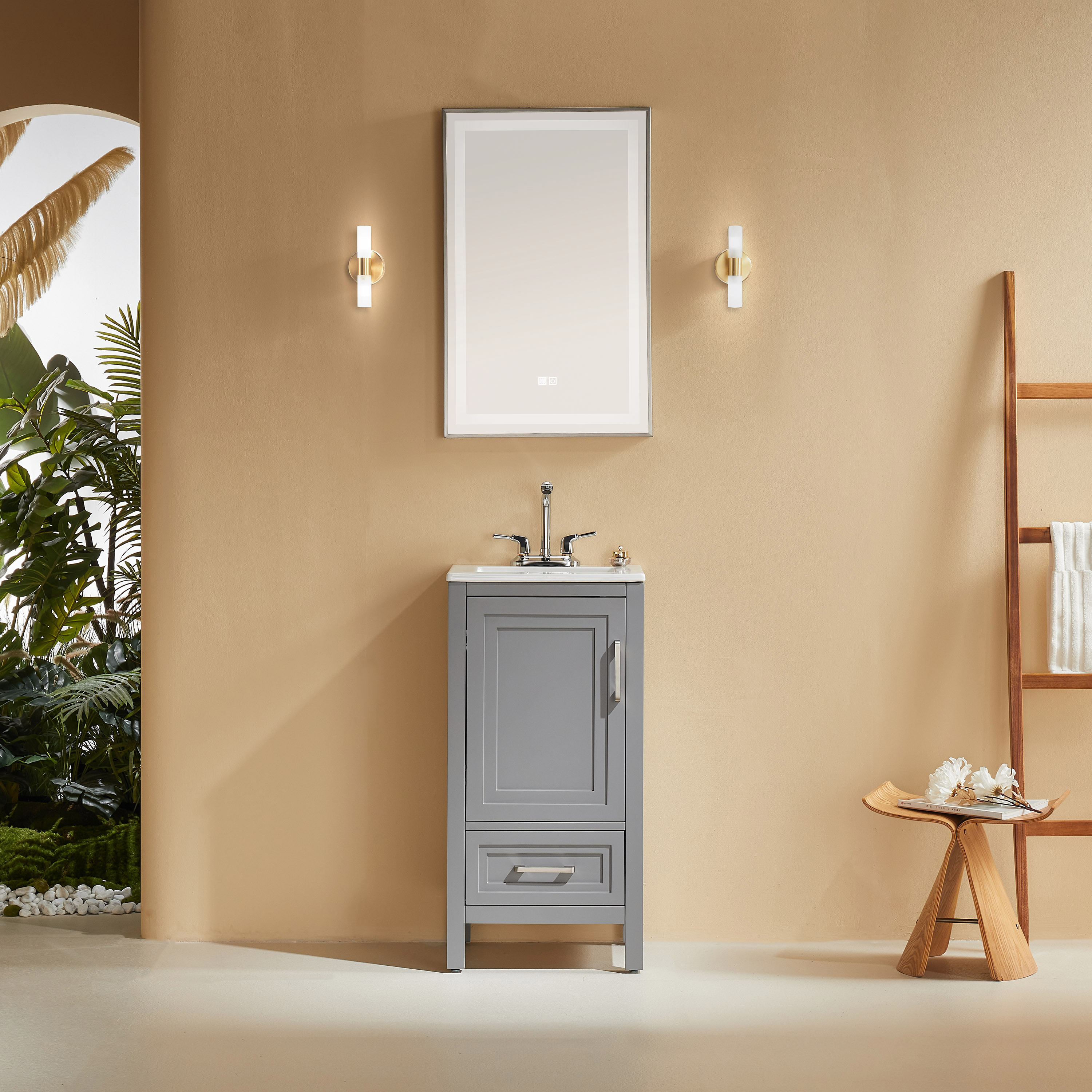 Fully Assembled 18"-60" Freestanding Bathroom Vanity with Integrated Top