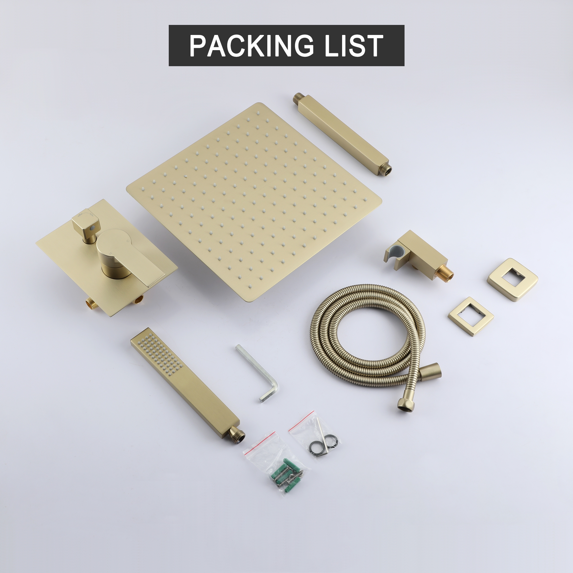 10-inch/12inch Rainfall Shower System With Hand Shower & Pressure-Balanced Valve