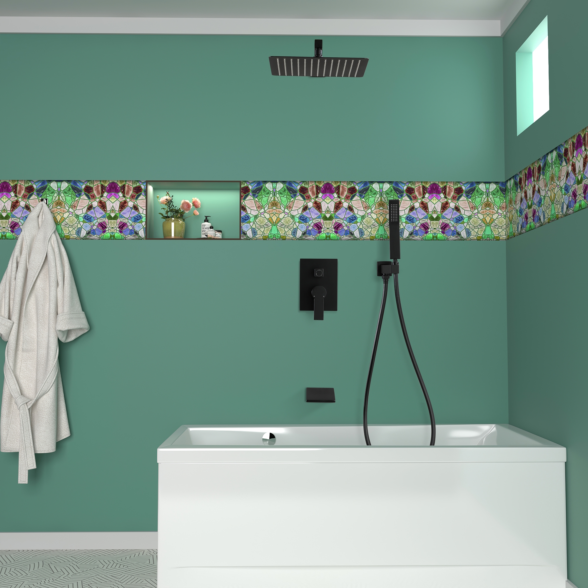 10-inch/12inch Rain Shower System With Handeld & Tub Spout