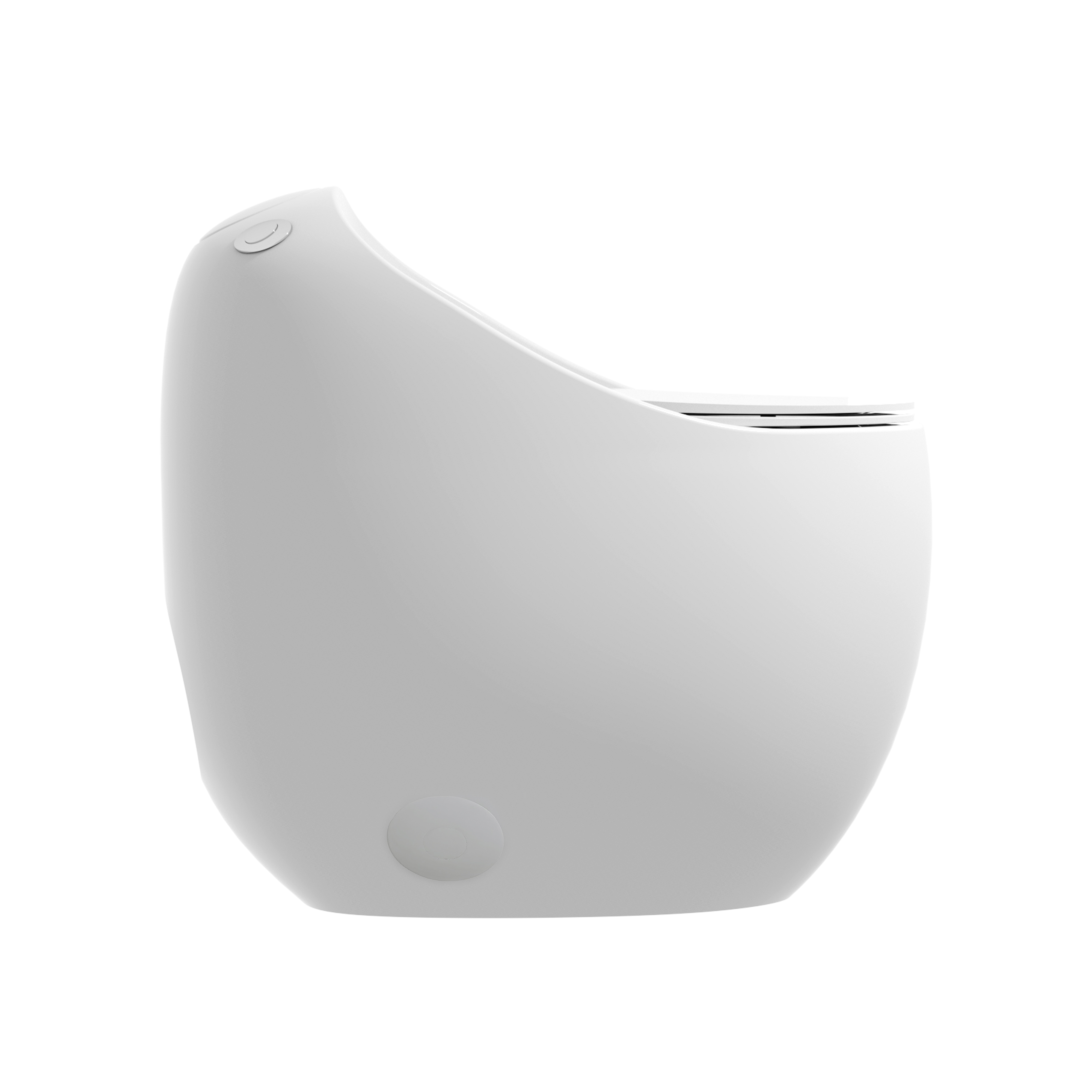 Egg Shape 1-Piece Toilet in Glossy White with 1.28 GPF Single Flush