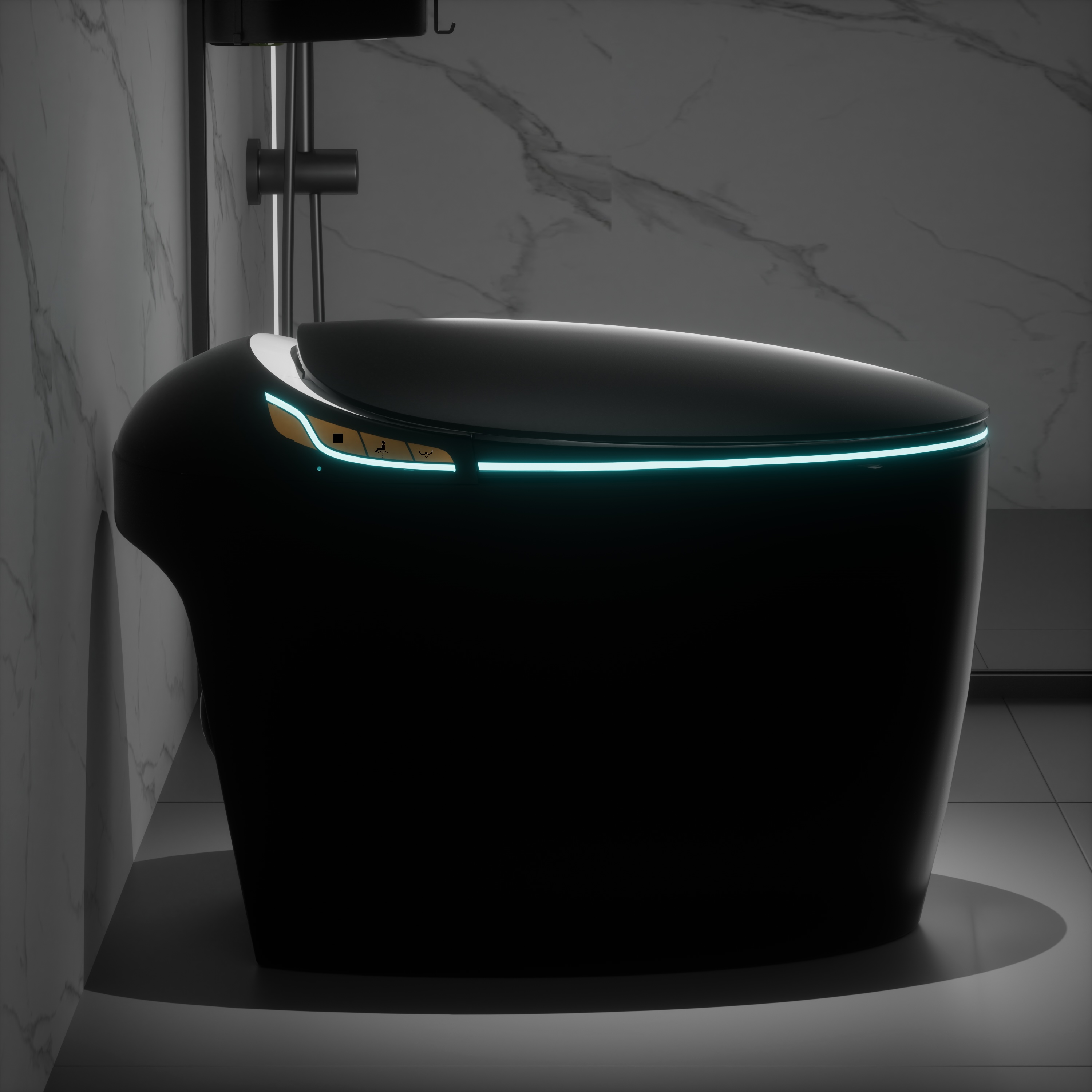 Smart Egg-Shaped Toilet with Built-in Bidet and Soft Ambient Light