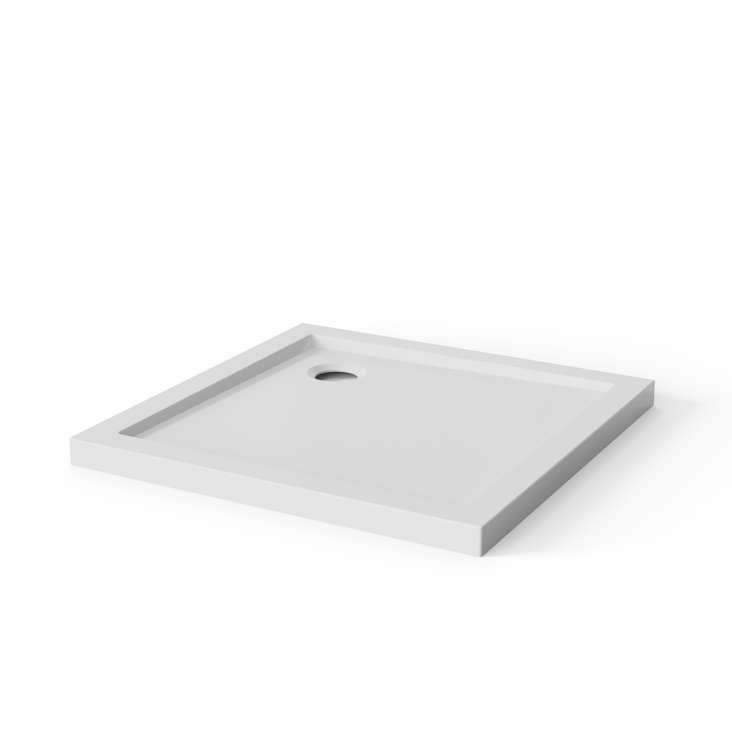 32" x 32" White No-Threshold Shower Base with Corner Drain, Anti-Slip Acrylic Shower Pan