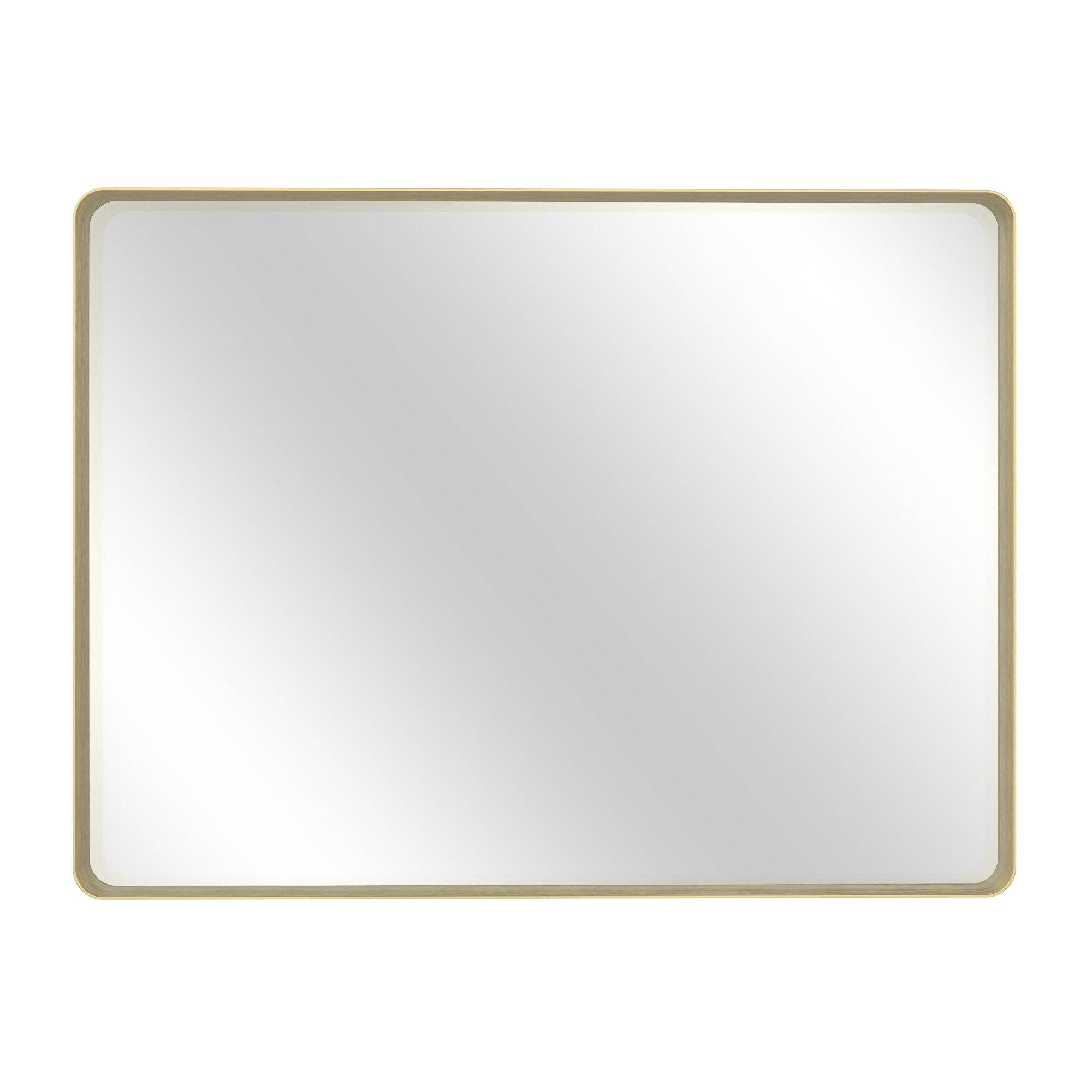 Tempered Glass Wall-Mounted Mirror with Gold Metal Frame