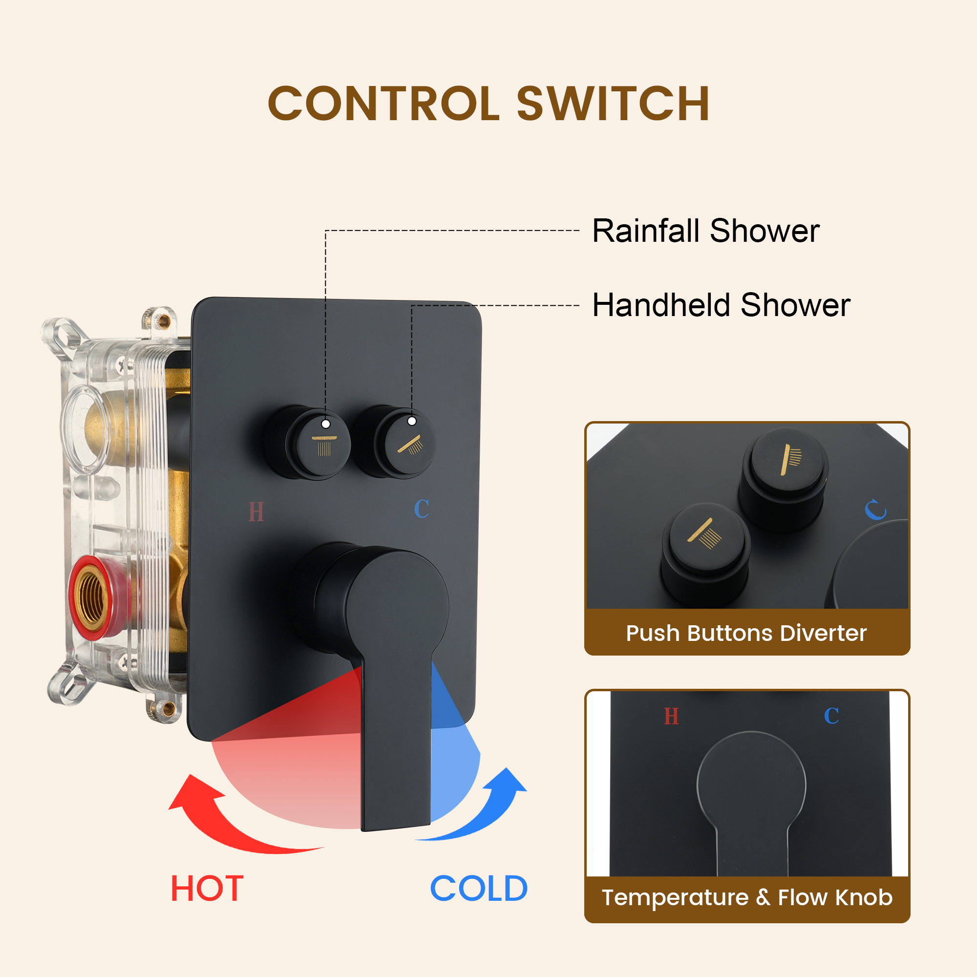 12-inch x 8-inch Wall-Mounted Dual-Function Shower System with Hand Shower