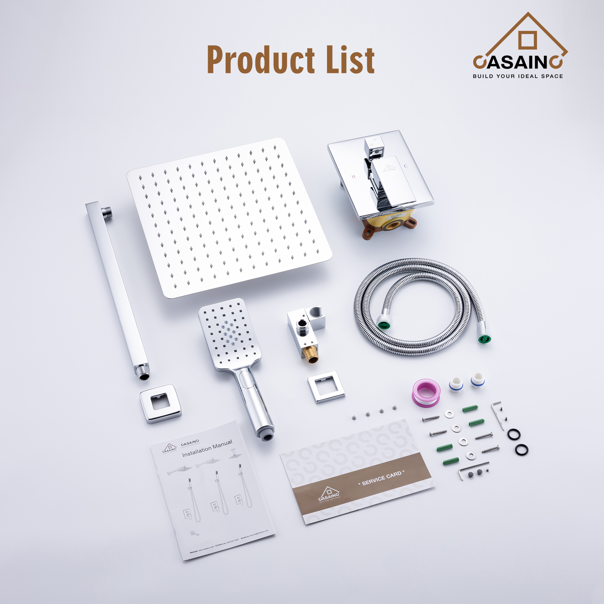 10"/12" Rain Shower Systems With Handheld & Pressure Balanced Valve