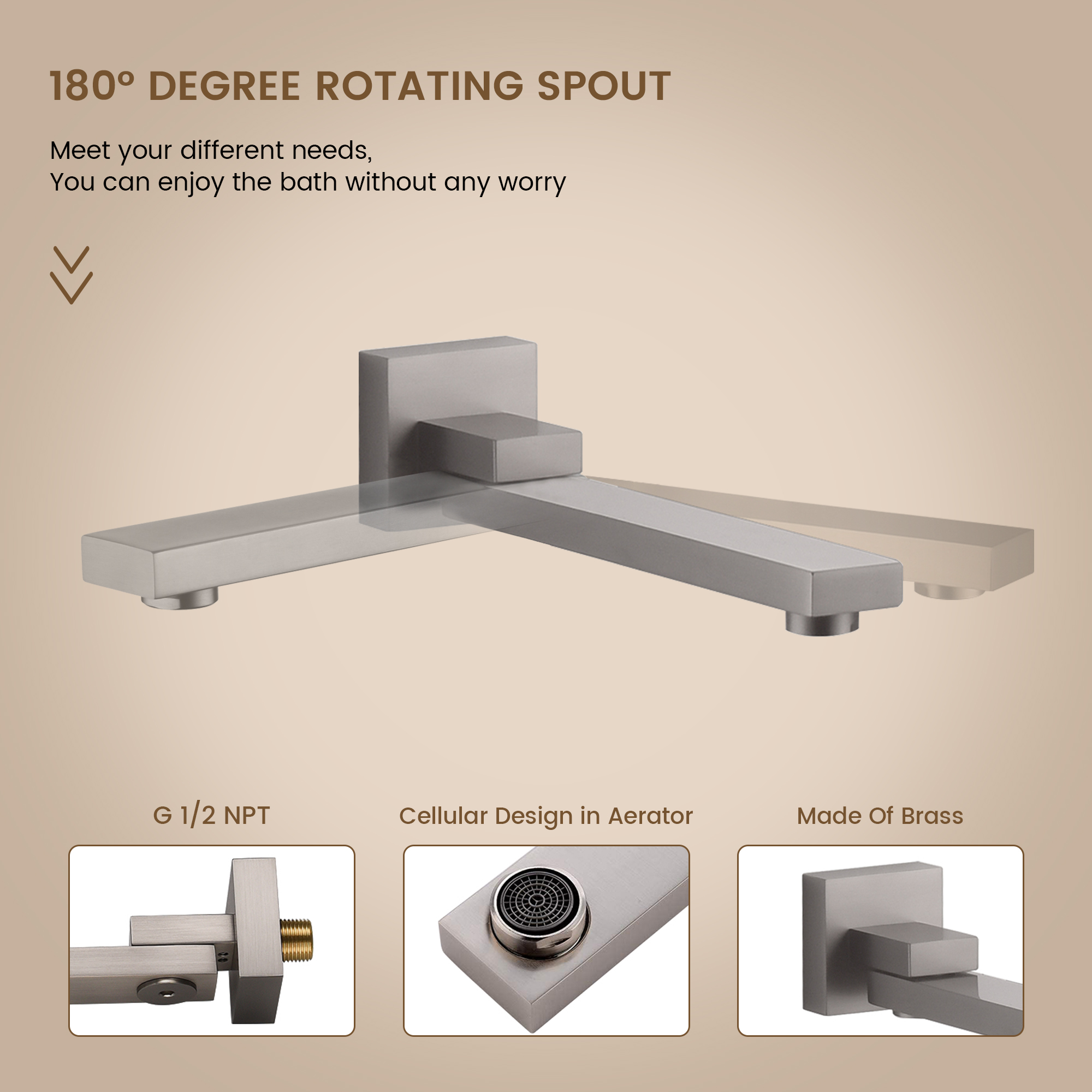 10" Wall Mounted Dual Shower Head Rain Shower System with Tub Spout