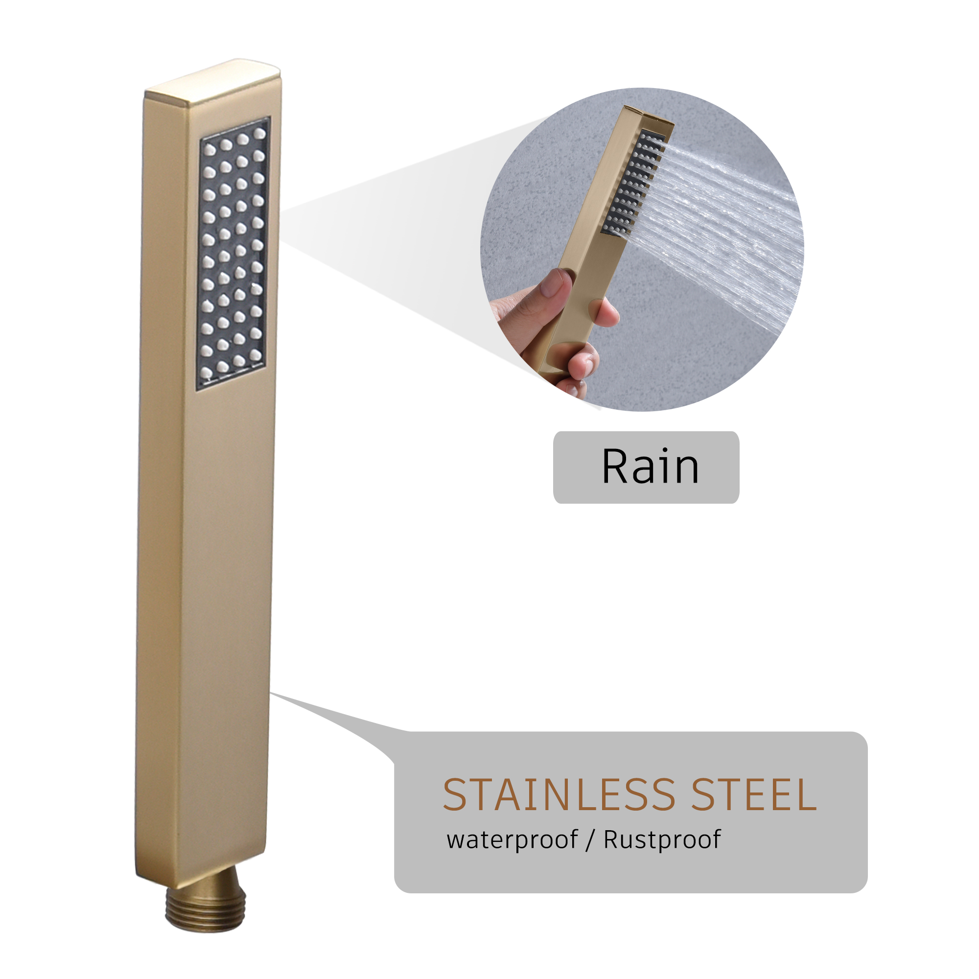 12" Thermostatic Complete Shower System with Rough-in Valve & 6 Body Jets