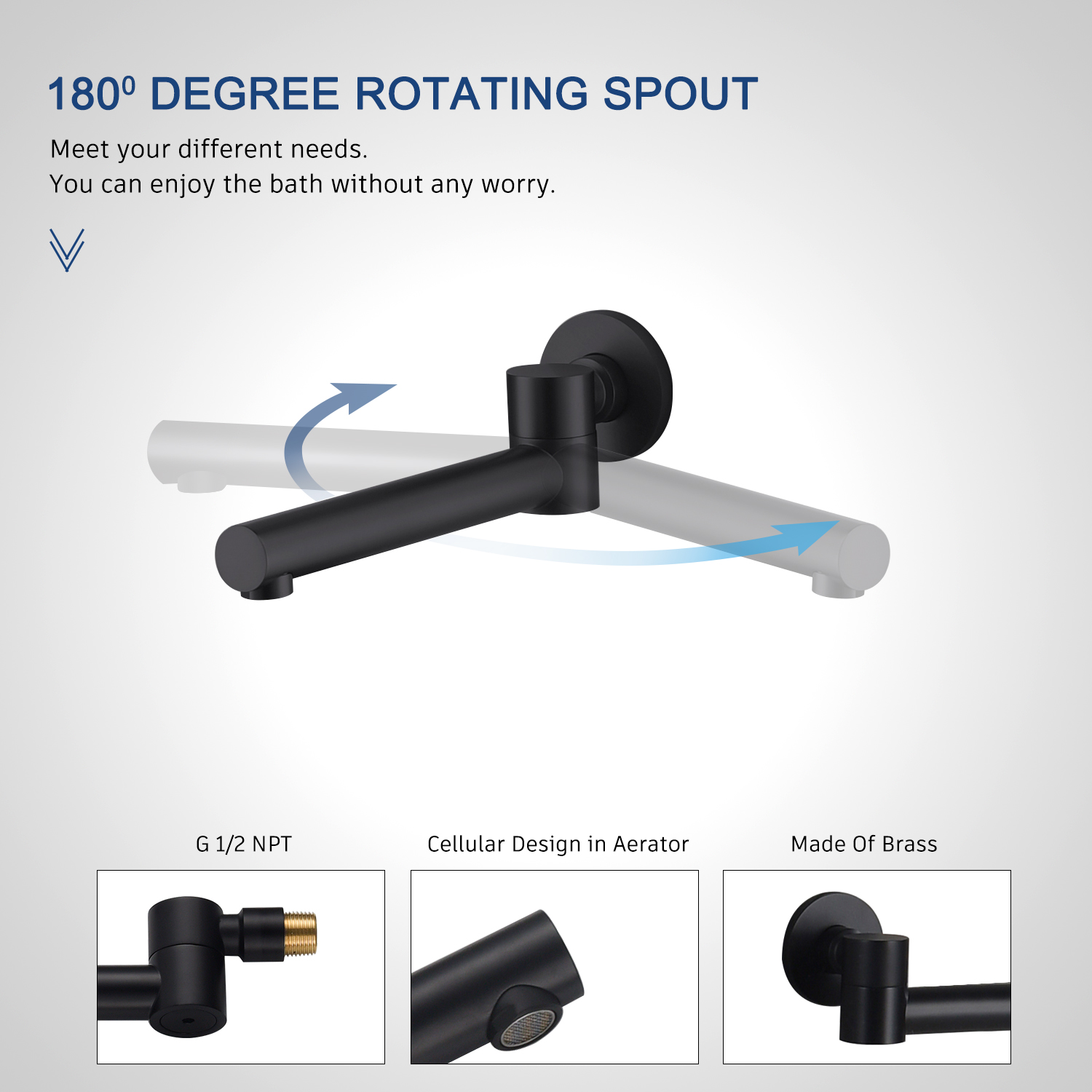 10" Wall Mount Rain Shower Head System with Handheld & Tub Faucet