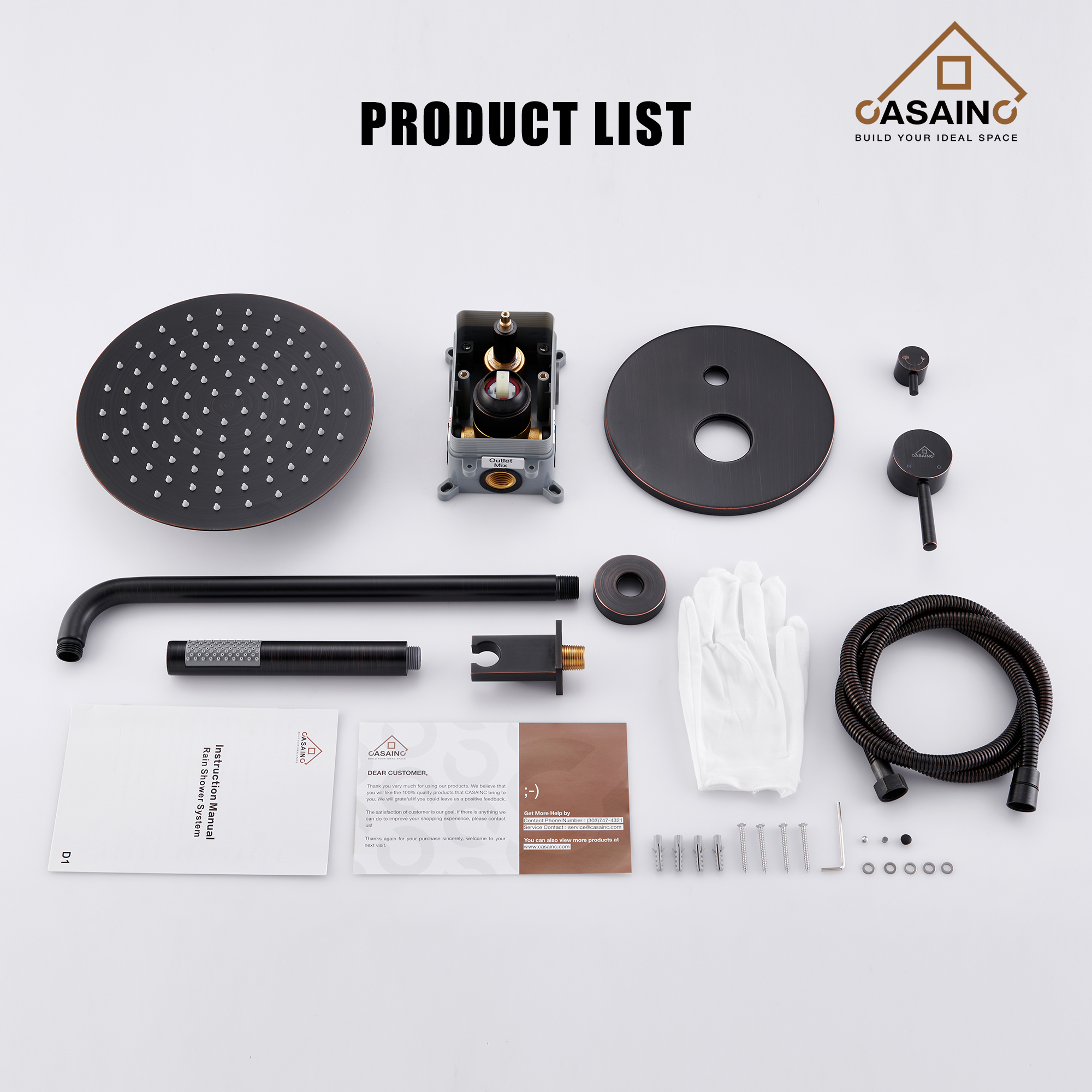 1-Spray Patterns 10 in. Wall Mount Dual Shower Heads in Oil Rubbed Bronze (Valve Included)