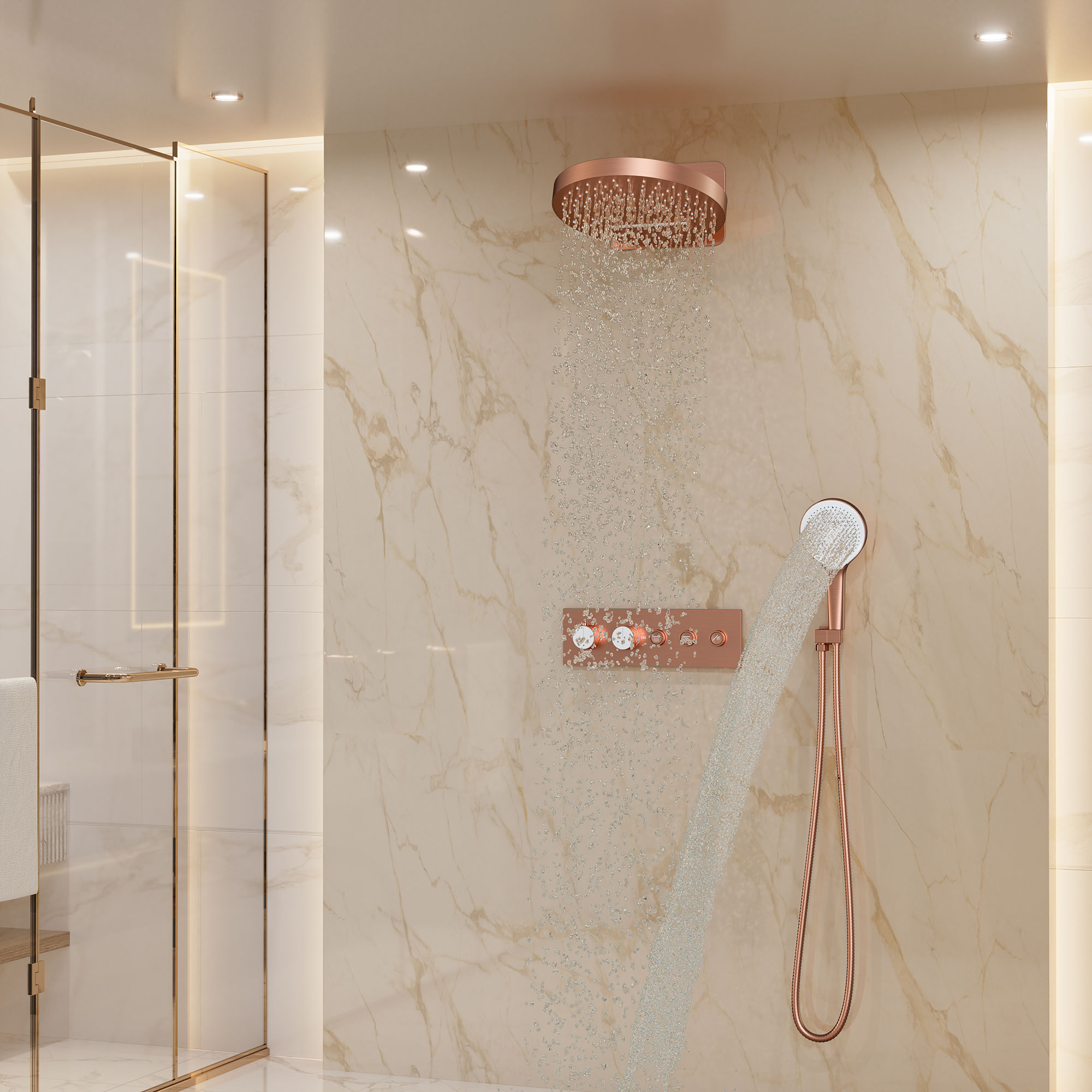 16'' Round Rainfall Multifunctional Shower System With 3-Spray Modes