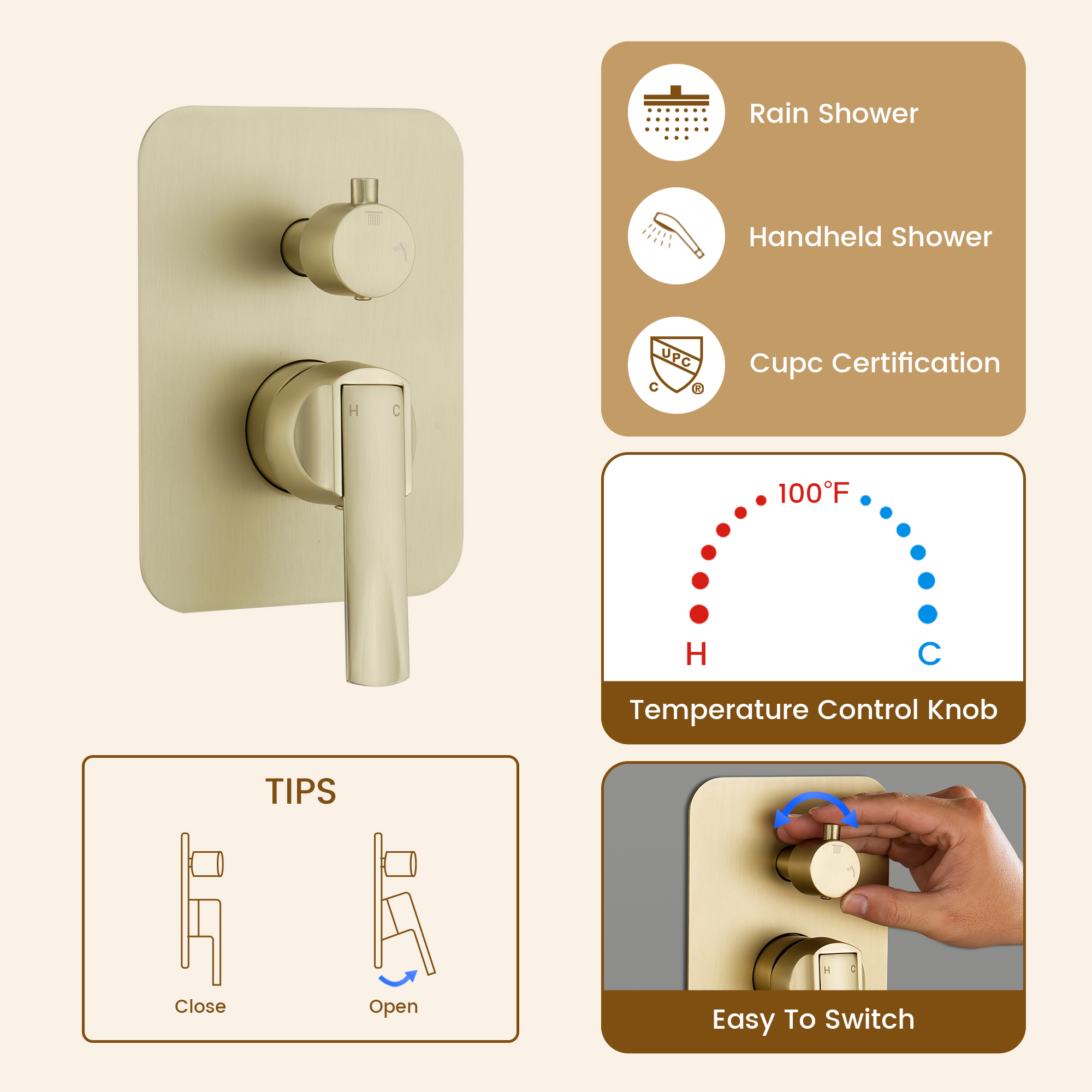 20*14 inch Ceiling-Mounted Luxury Shower System with LED Lights