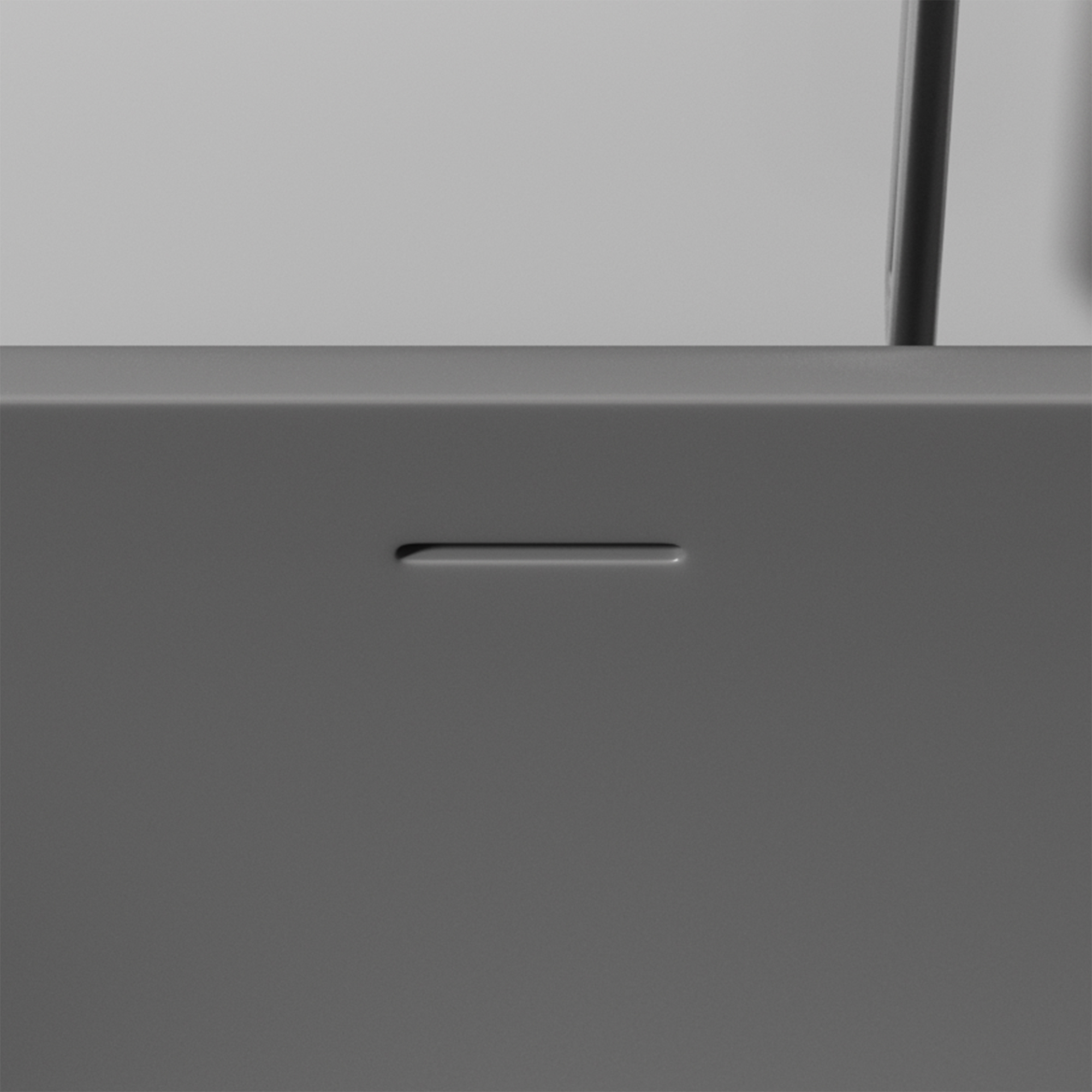 59" Dark Grey Solid Surface Freestanding Bathtub with Modern Industrial Elegance