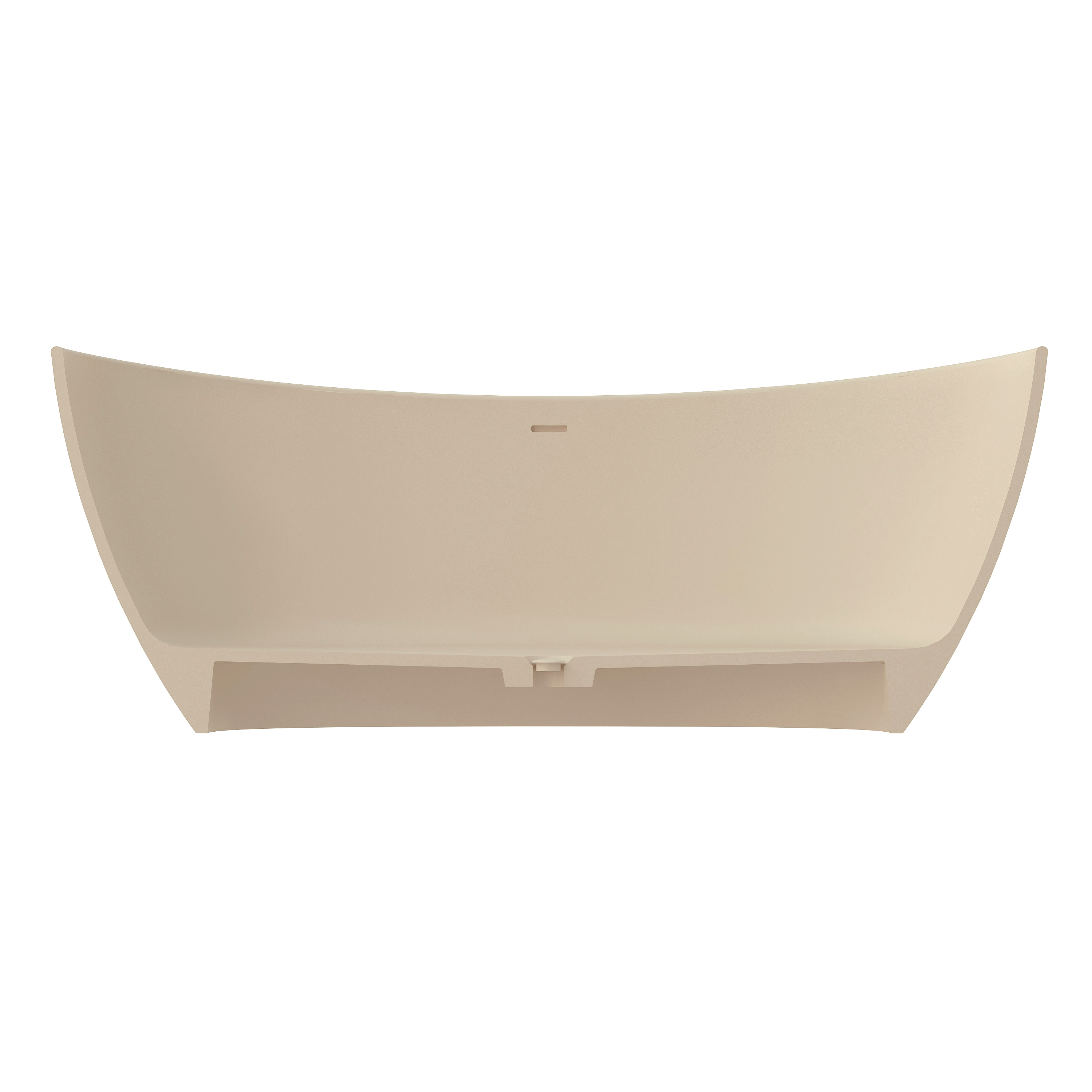 65" Double-Ended Freestanding Solid Surface Bathtub with Modern Cream-Style Soaking