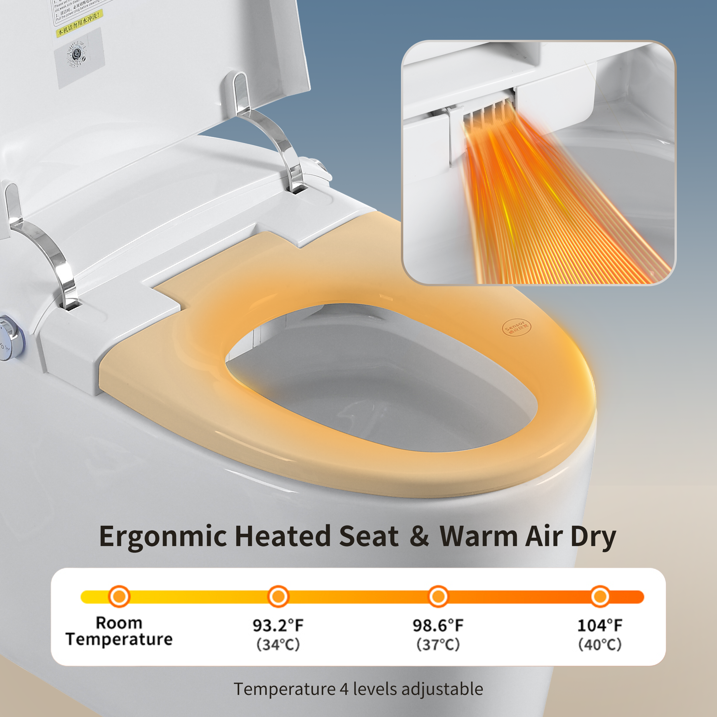 Advanced Tankless Smart Bidet Toilet with Air Bubble Wash & Night Light