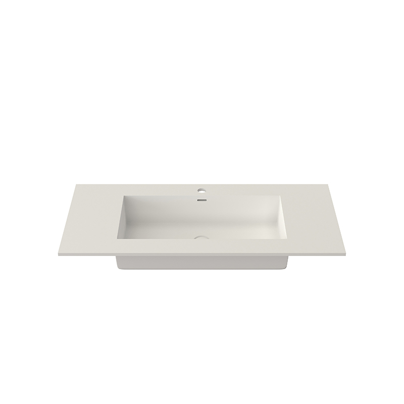 39.37 in. Bathroom Vanity Top with Single Faucet Hole and Basin Sink