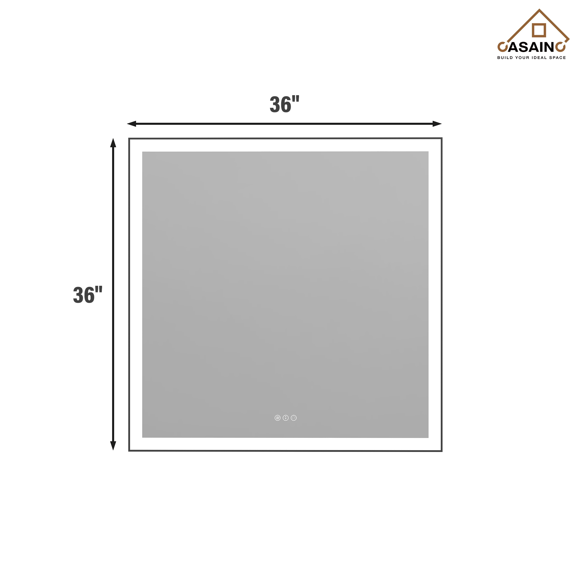 Tempered Glass LED Mirror with Aluminum Frame for Bathroom Vanity