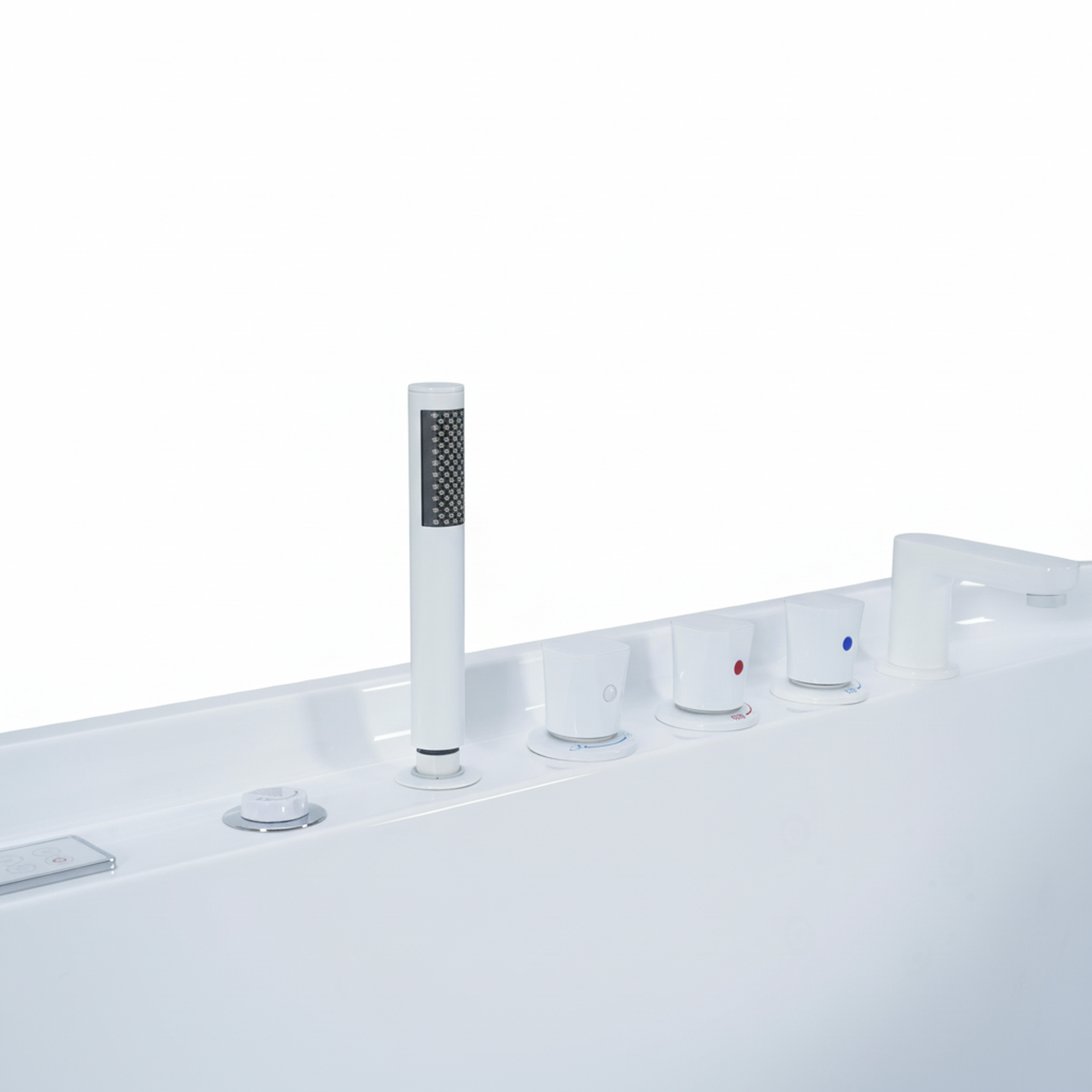 67" Freestanding Acrylic Tub with Dual Whirlpool & Air Massage, LED Skirt Lighting, Bluetooth & Aromatherapy