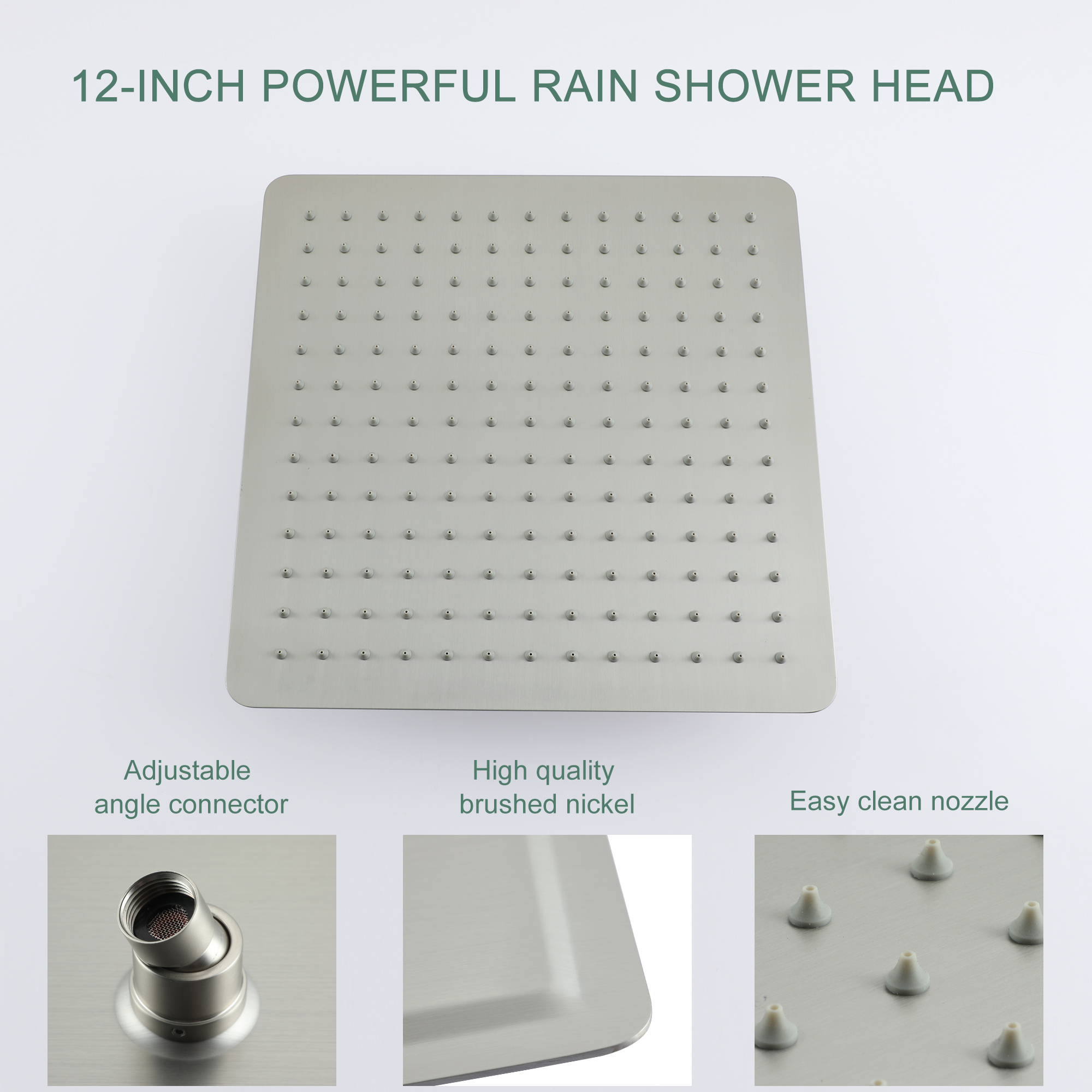 10-inch/12inch Rainfall Shower System With Hand Shower & Pressure-Balanced Valve