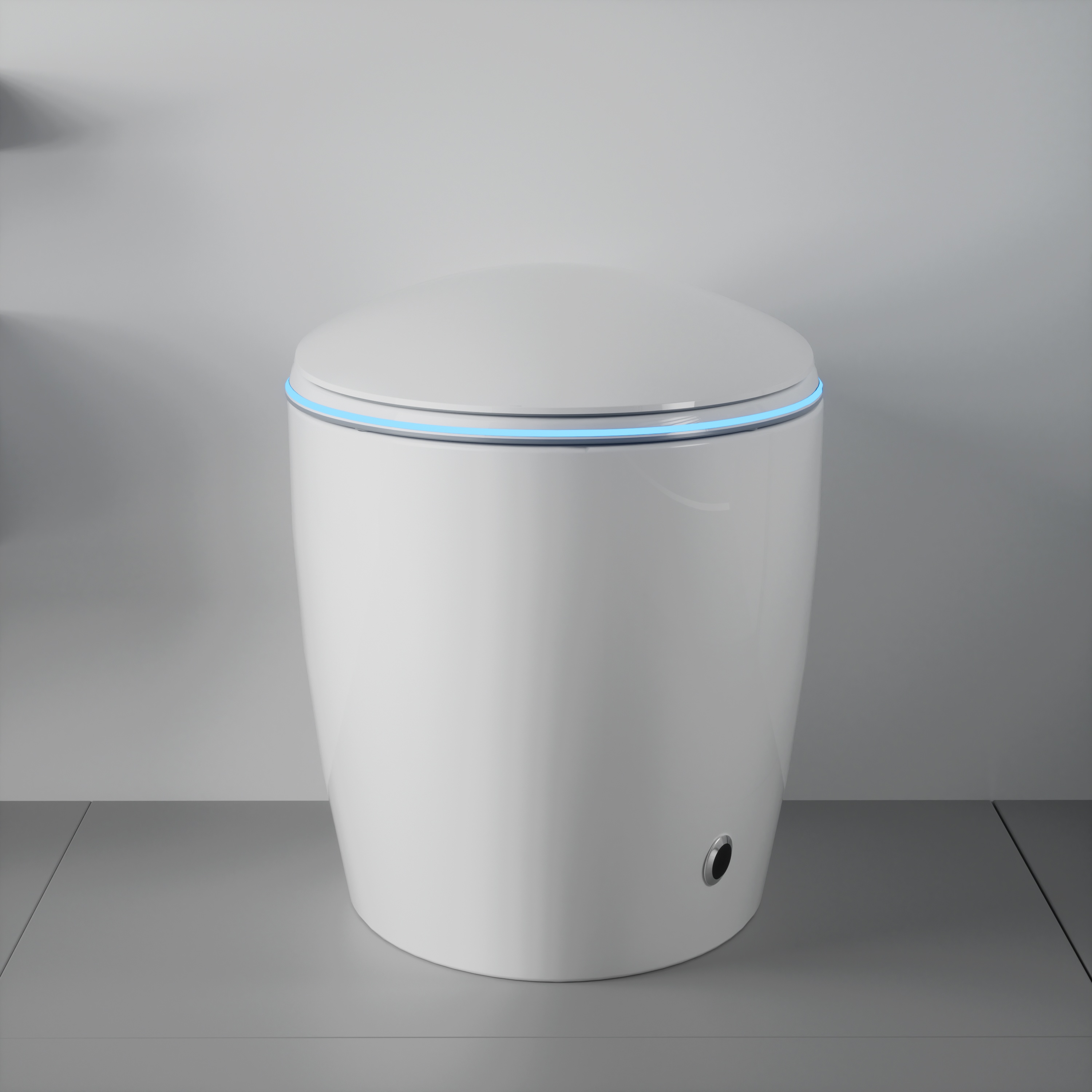 Smart Egg-Shaped Toilet with Built-in Bidet and Soft Ambient Light