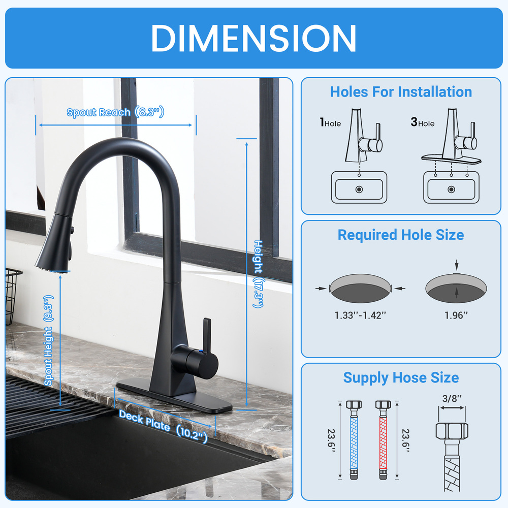 Touchless Dual-Sensor Pull-Down Kitchen Faucet with Modern Design