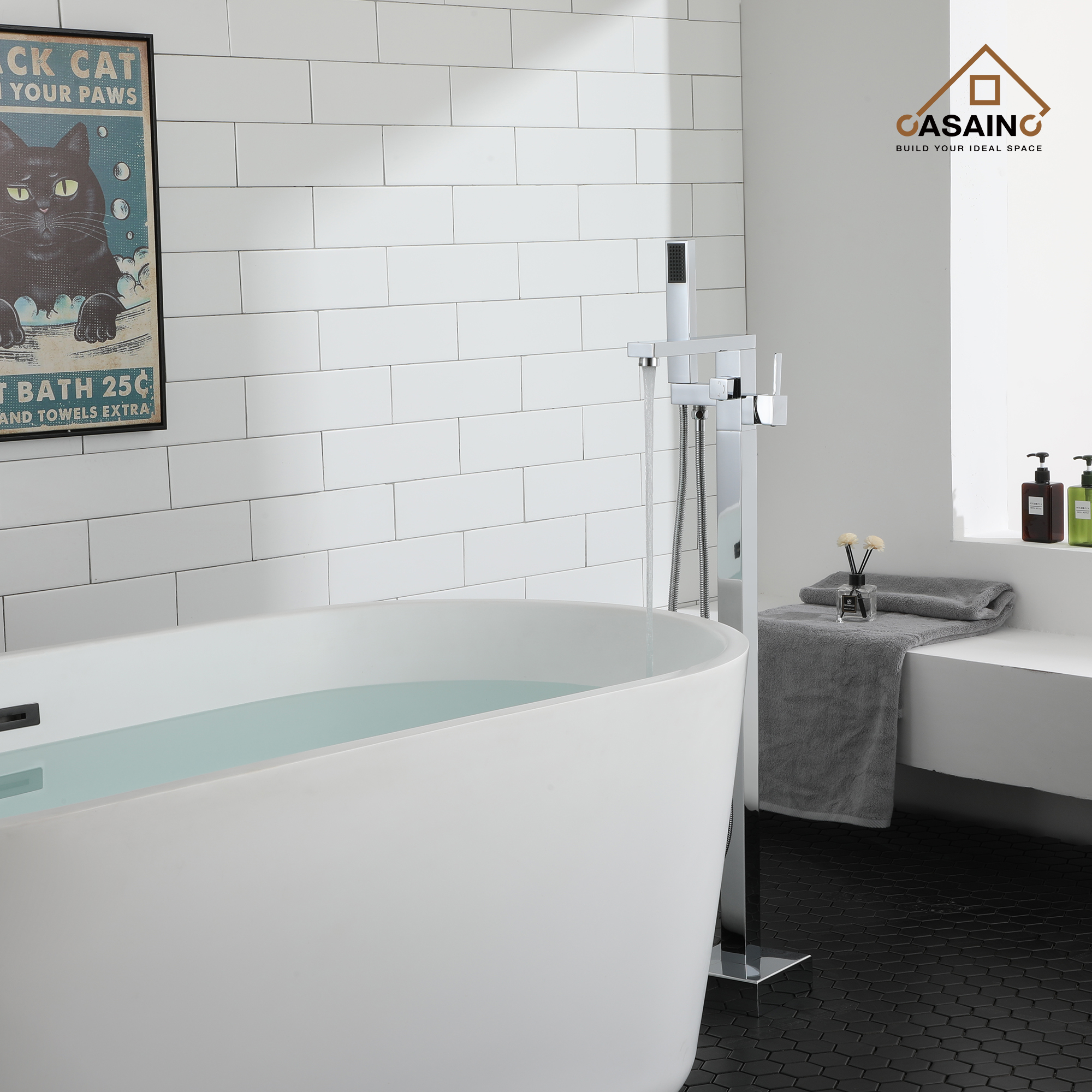 CASAINC Bathroom Tub Filler with Hand Shower in Brushed Nickel and More