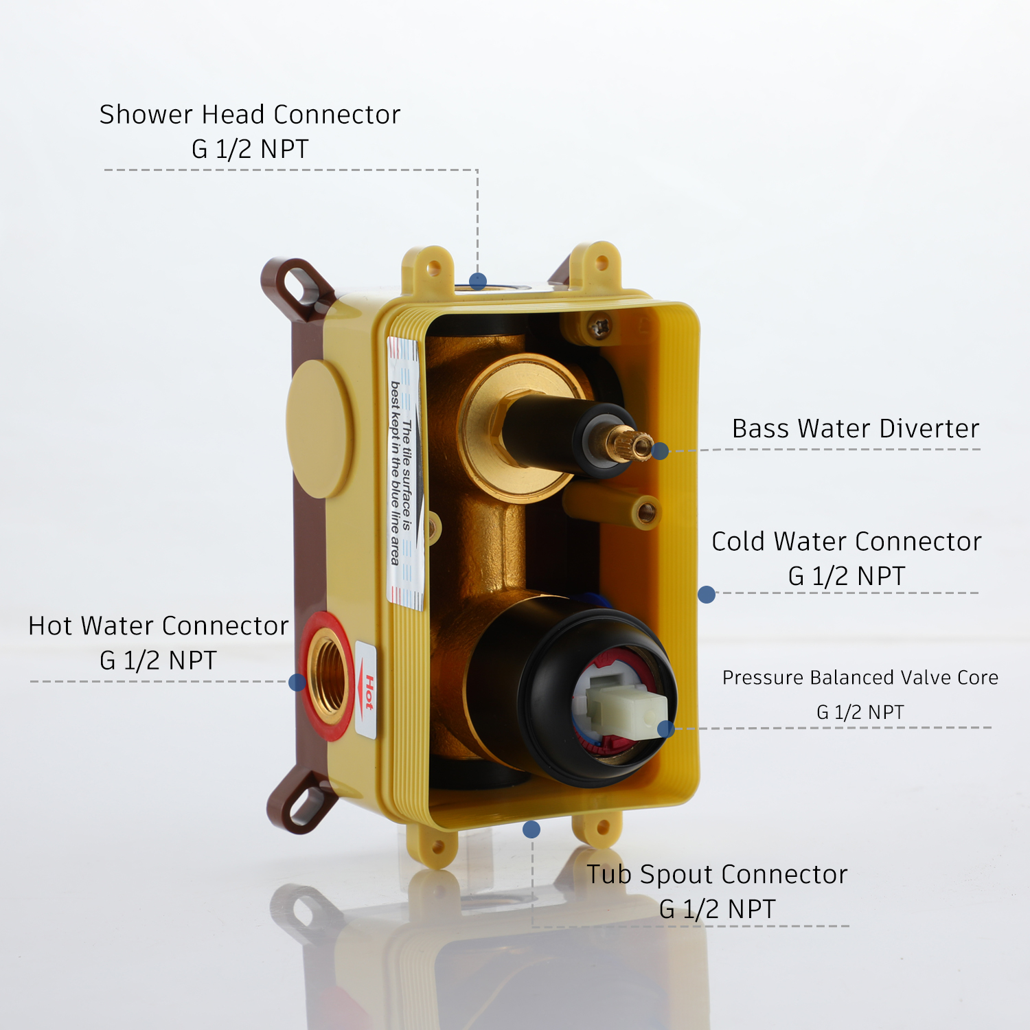 10" Wall Mount Rain Shower Head System with Handheld & Tub Faucet