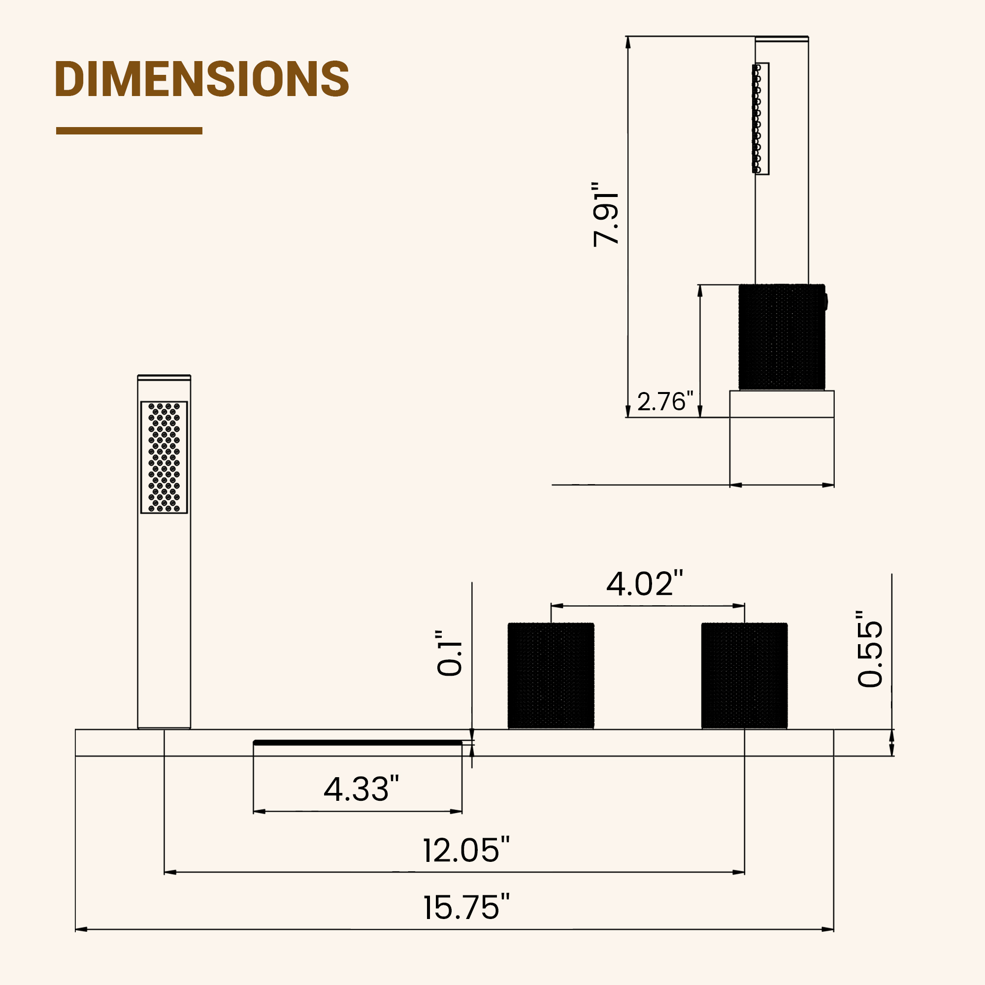 2-Handle Waterfall Roman Tub Faucet with Handheld Shower