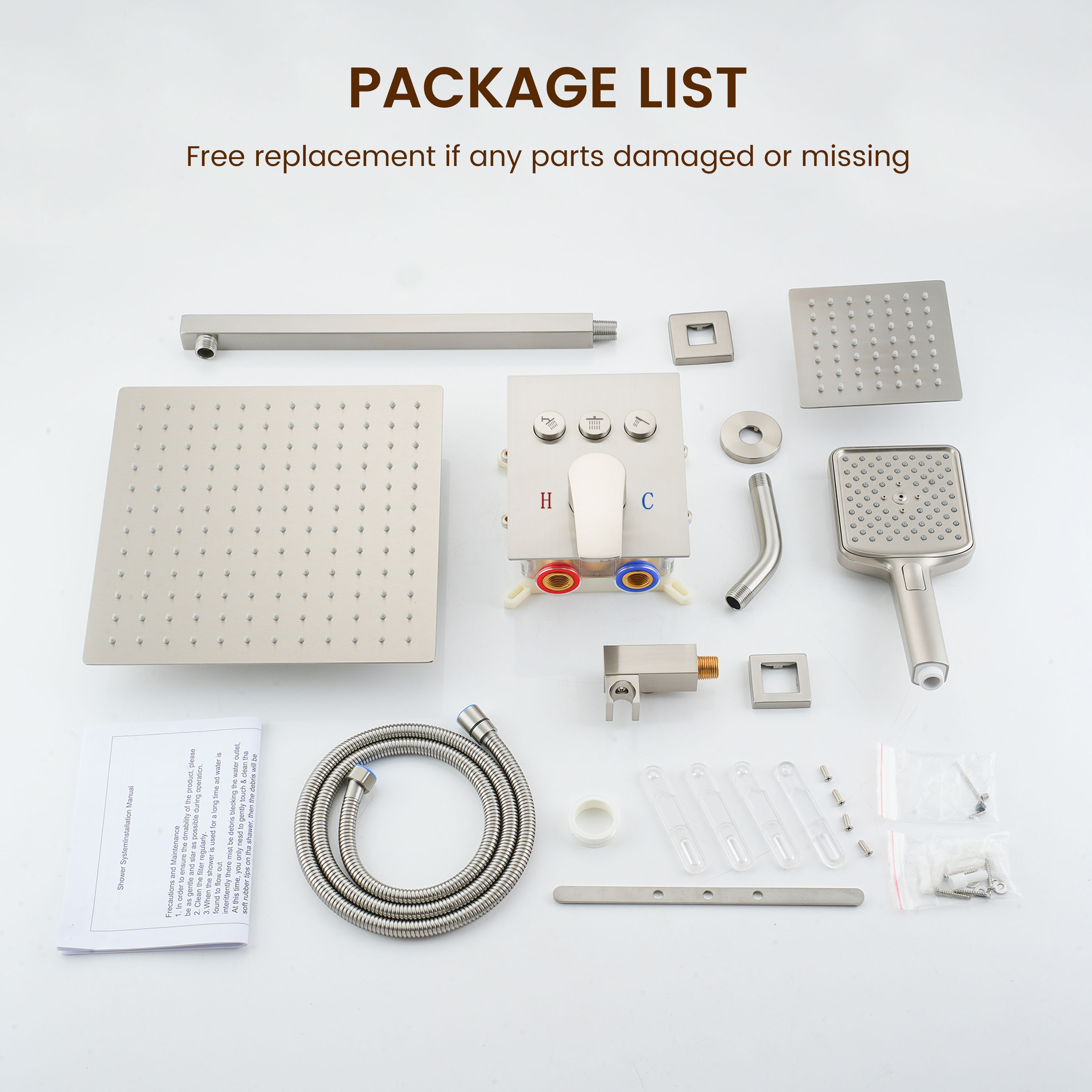 12-inch Dual Shower System with 4-Function Handheld Shower