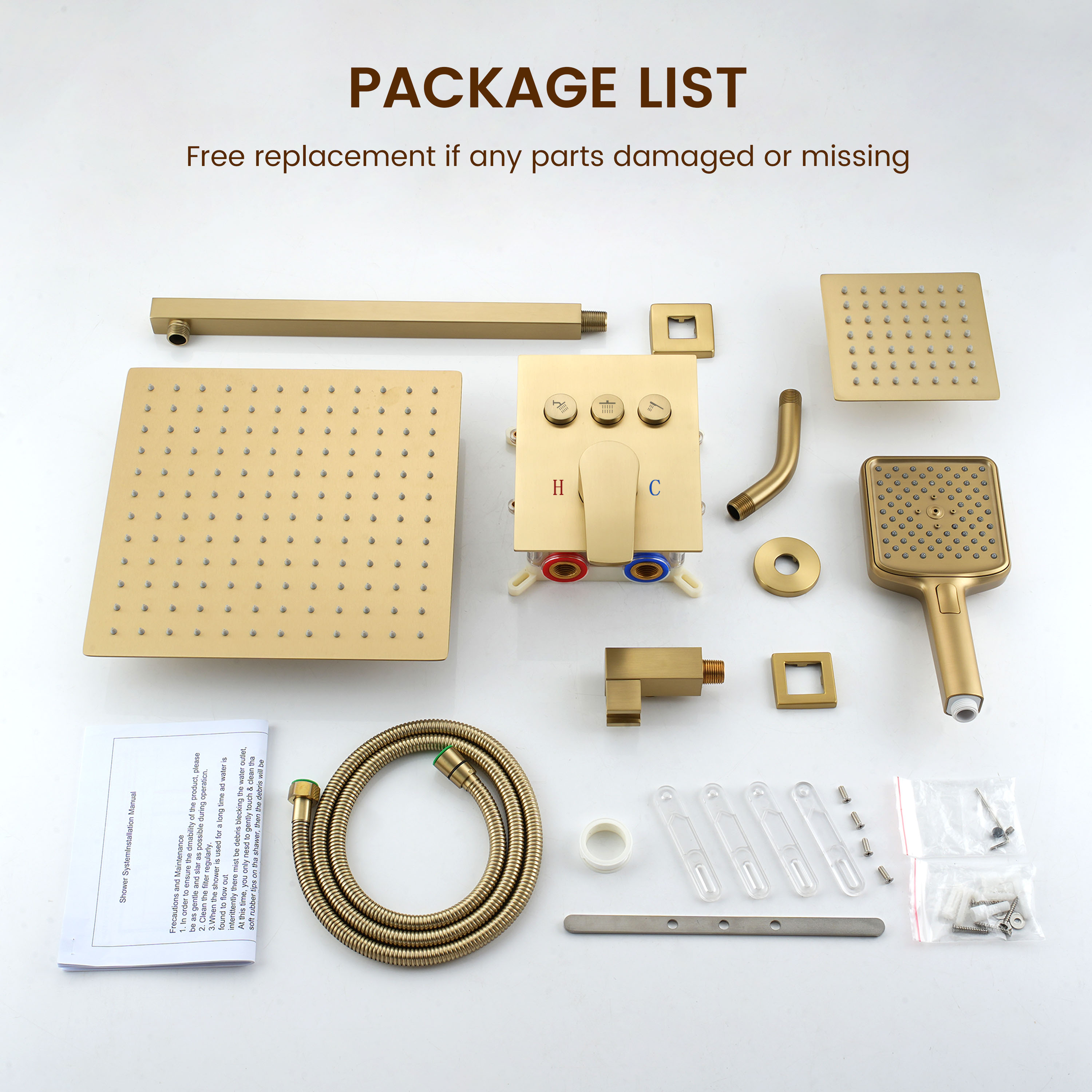 12-inch Dual Shower System with 4-Function Handheld Shower