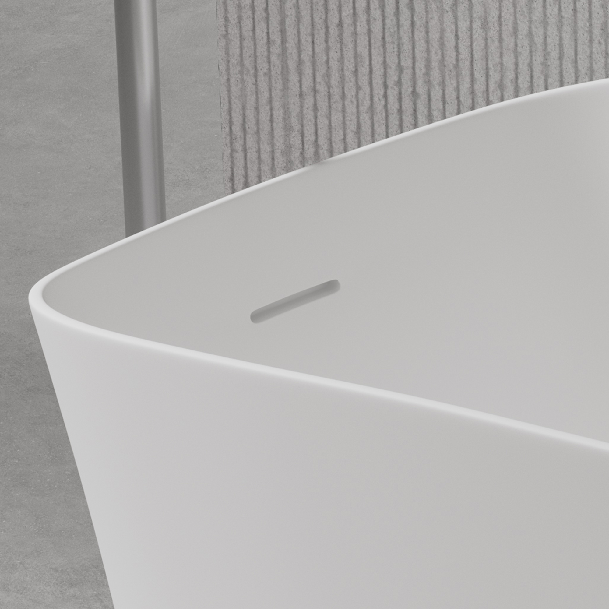 51" Matte White Solid Surface Freestanding Bathtub with Integrated Seat