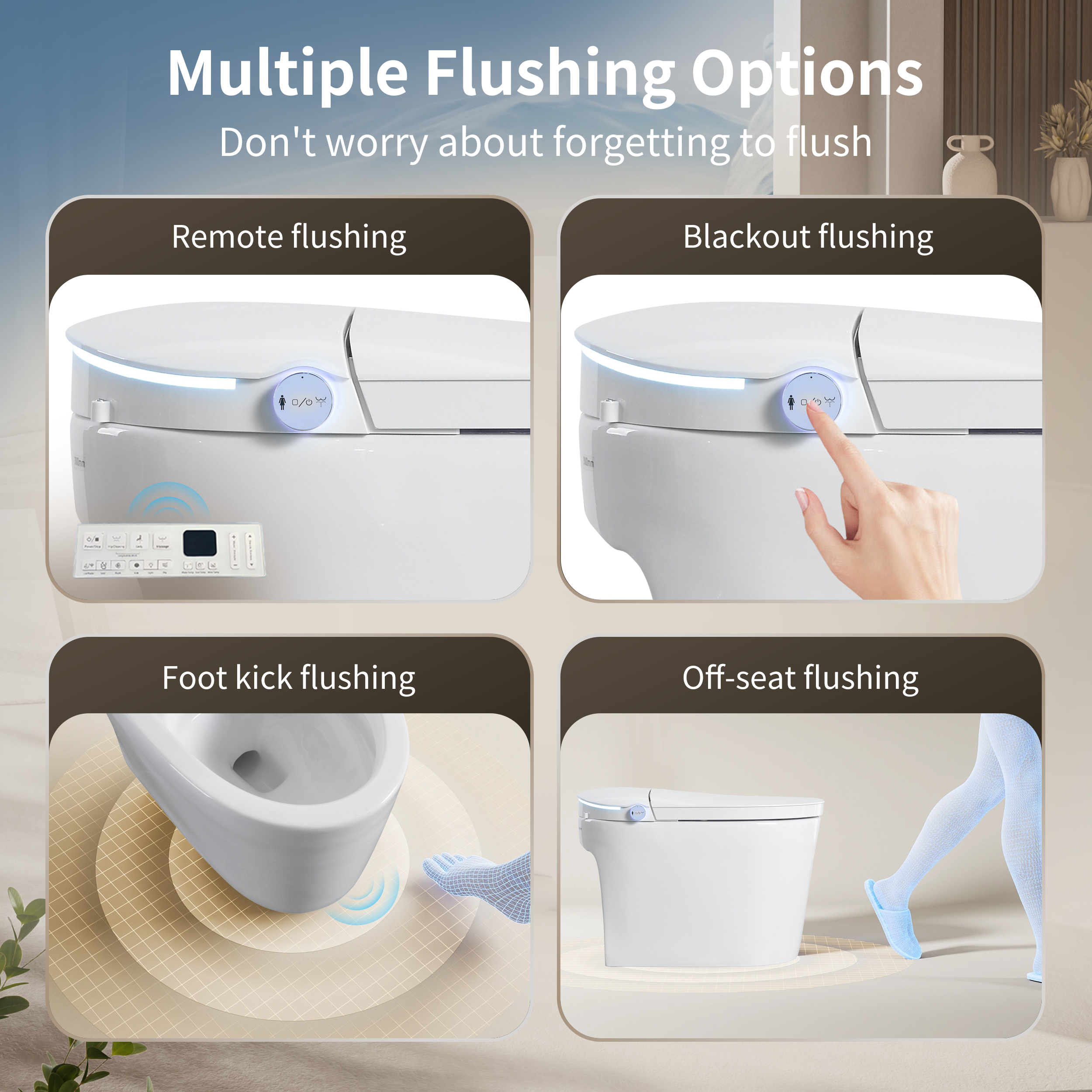 Advanced Tankless Smart Bidet Toilet with Air Bubble Wash & Night Light
