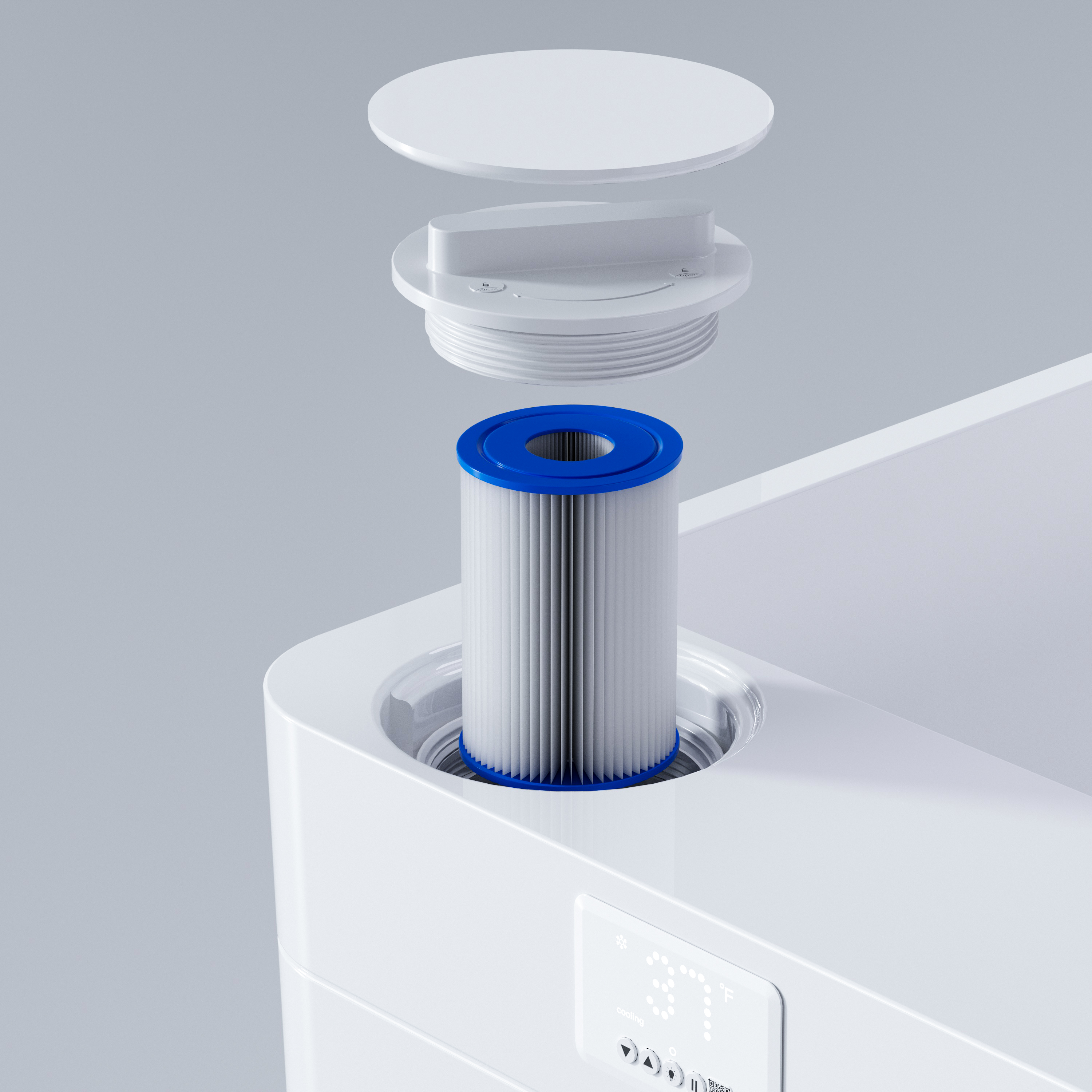 77" All-in-One Cold Plunge Tub with Built-In Chiller/Heater and Insulated Cover