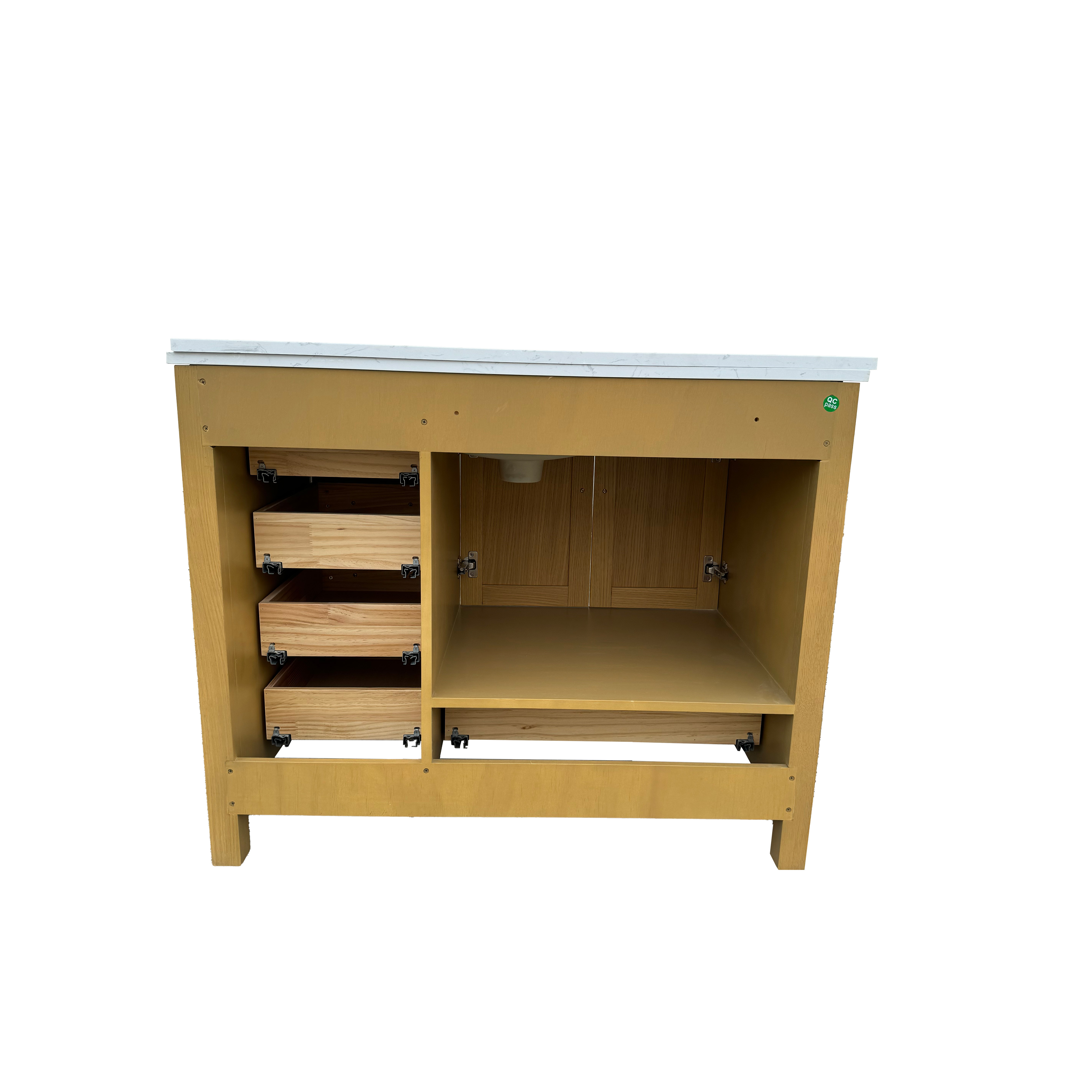 42"/55"/60"/72"/84" Warm Oak Freestanding Bathroom Vanity with Solid Wood Construction