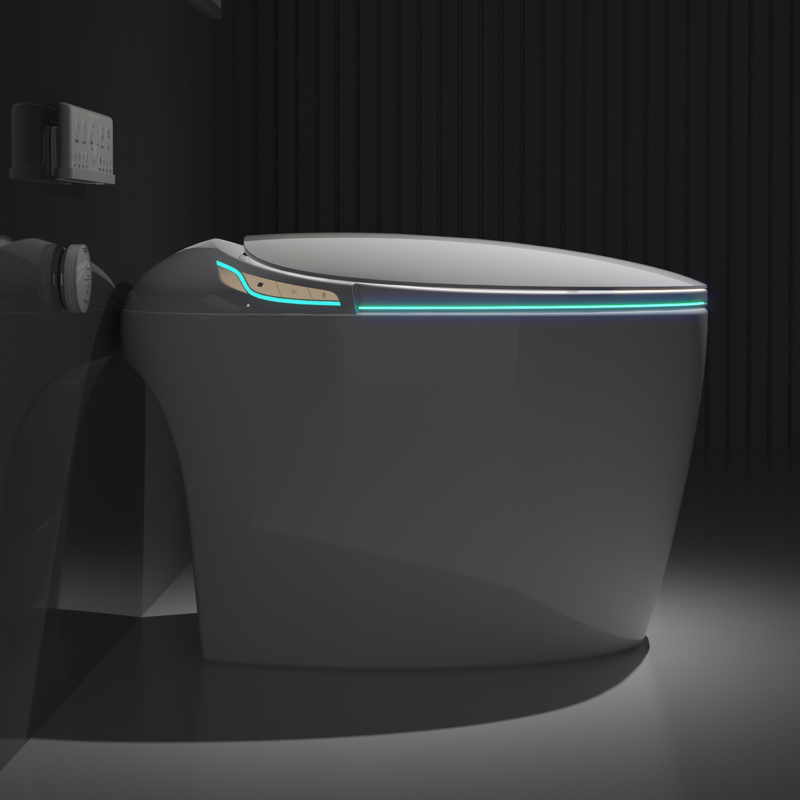 Smart Egg-Shaped Toilet with Built-in Bidet and Soft Ambient Light