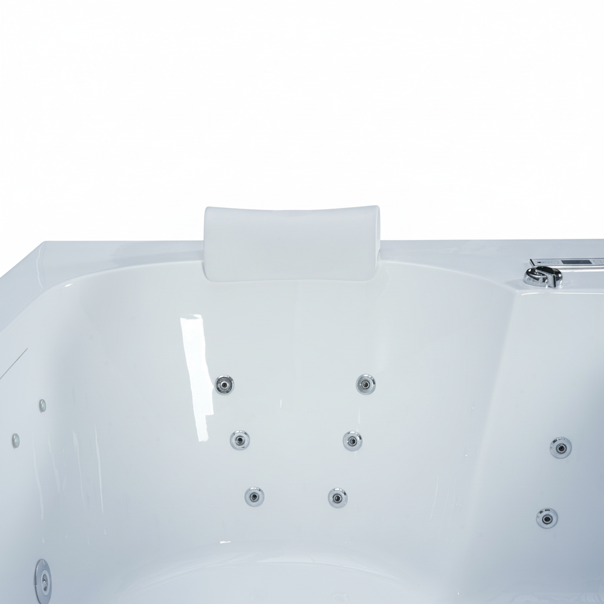 73" Freestanding Dual-Headrest Soaking Tub with Whirlpool, Air Bubble SPA