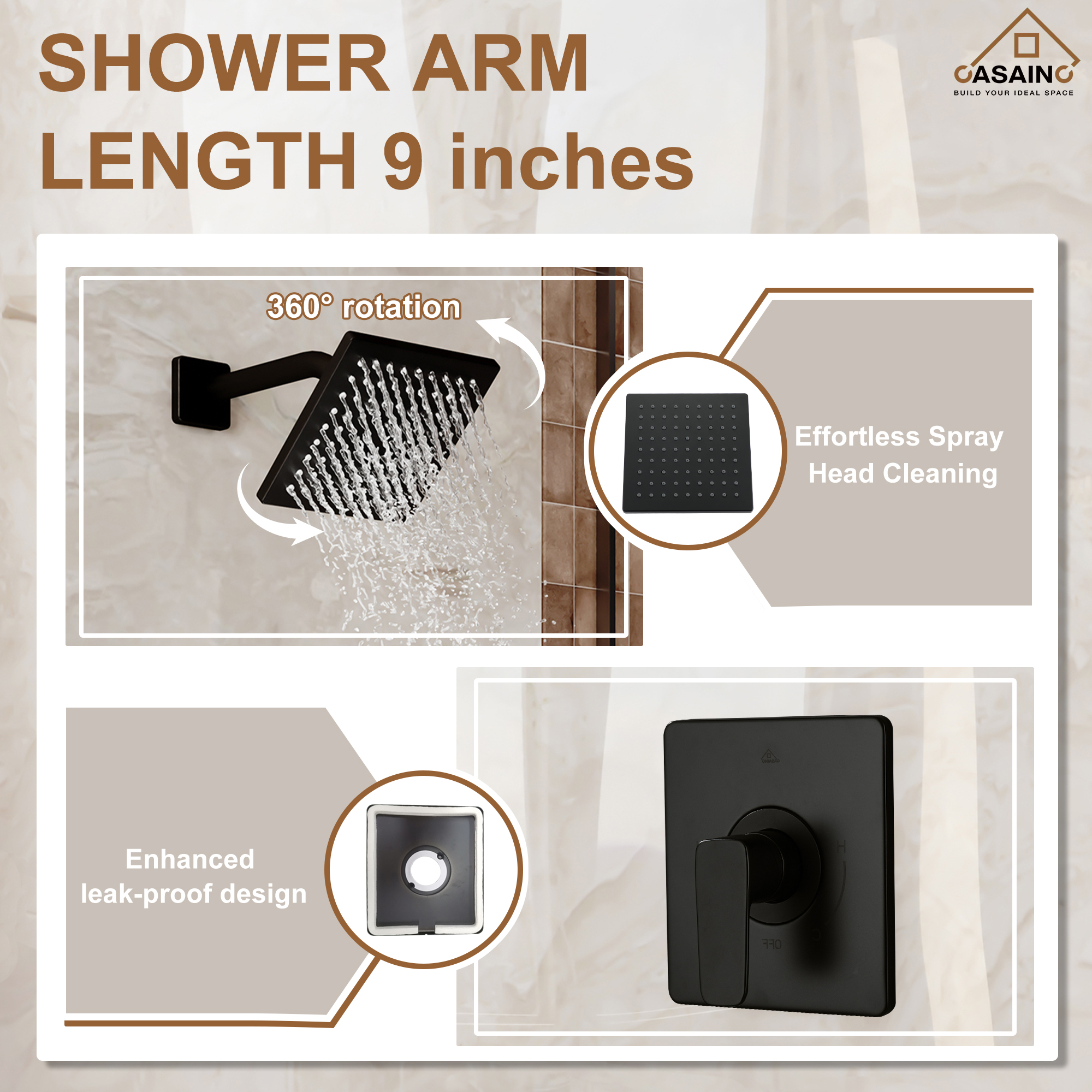 Single Handle 2-Function Tub and Shower Faucet 1.8 GPM in Spot Defense Matte Black