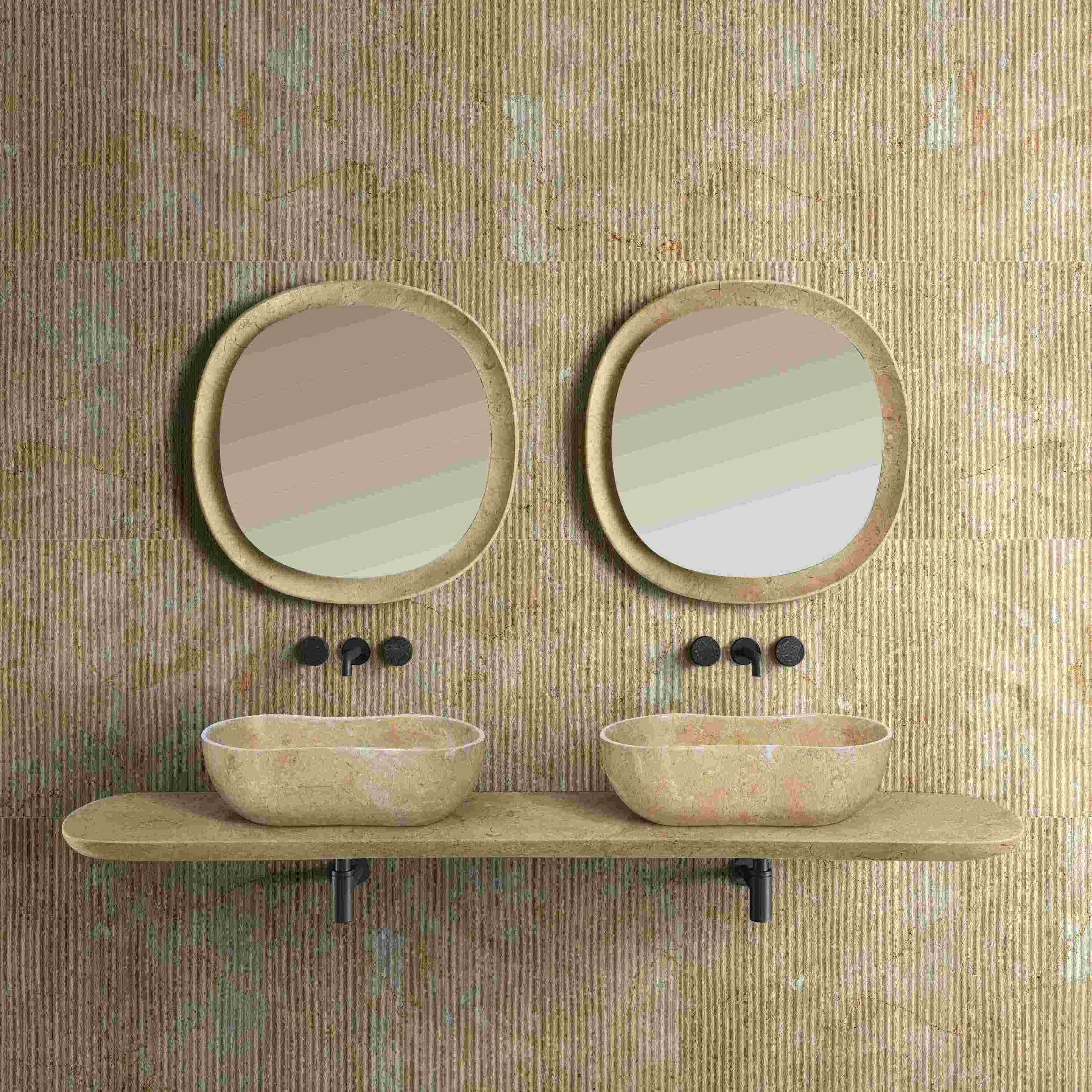 23.6” Genuine Natural Marble Vessel Sink – polished surface in Beige/White/Gray/Green