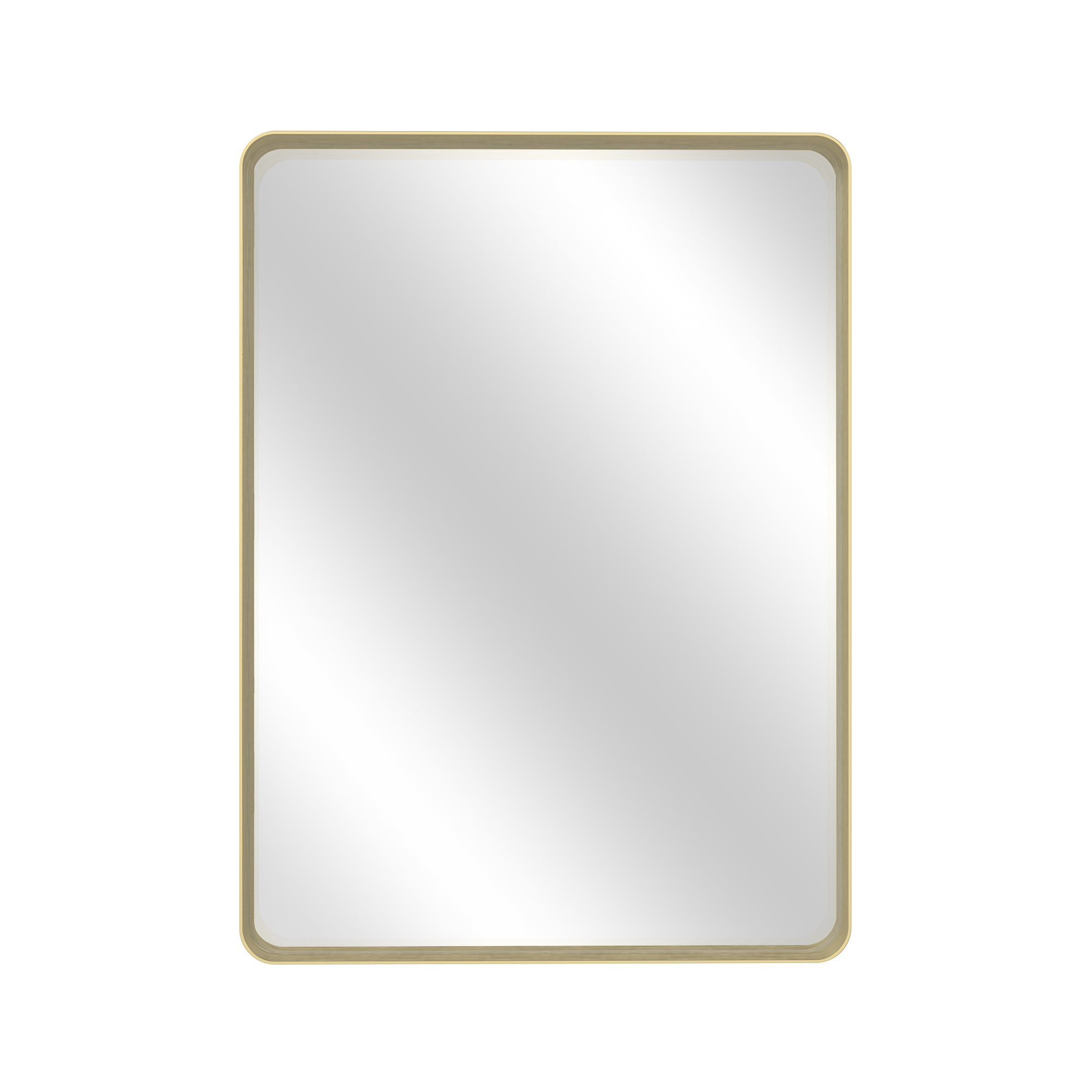 Tempered Glass Wall-Mounted Mirror with Gold Metal Frame