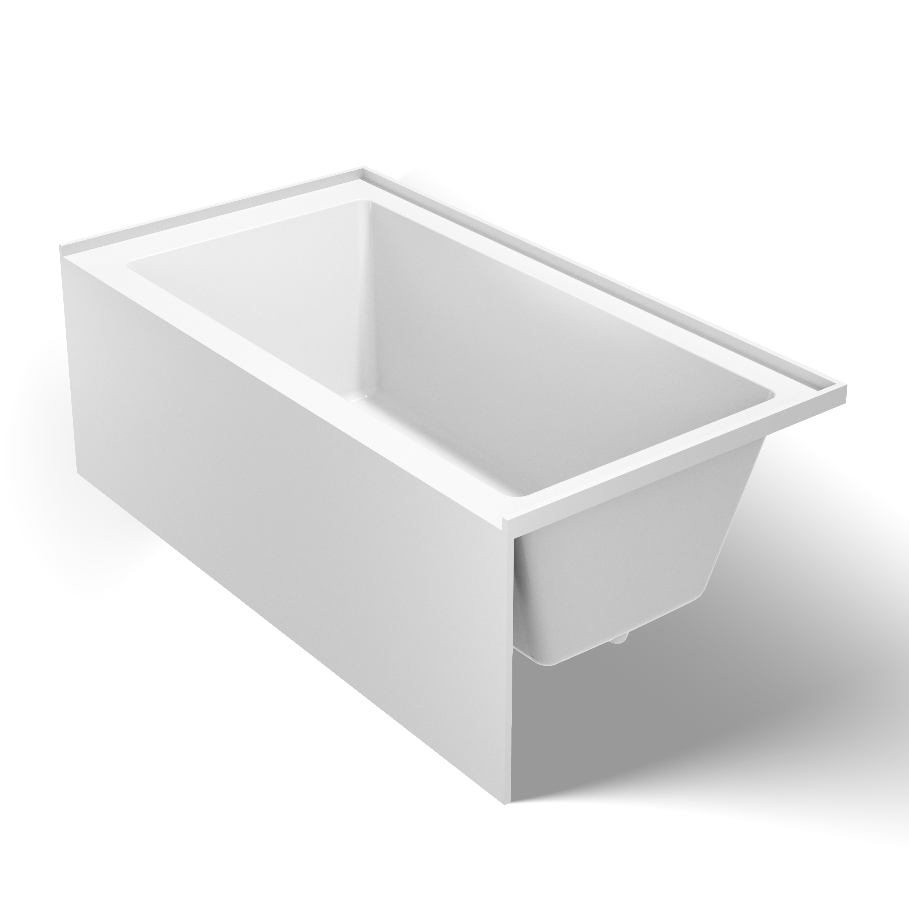60" Luxury Drop-In Acrylic Soaking Bathtub with Square Interior