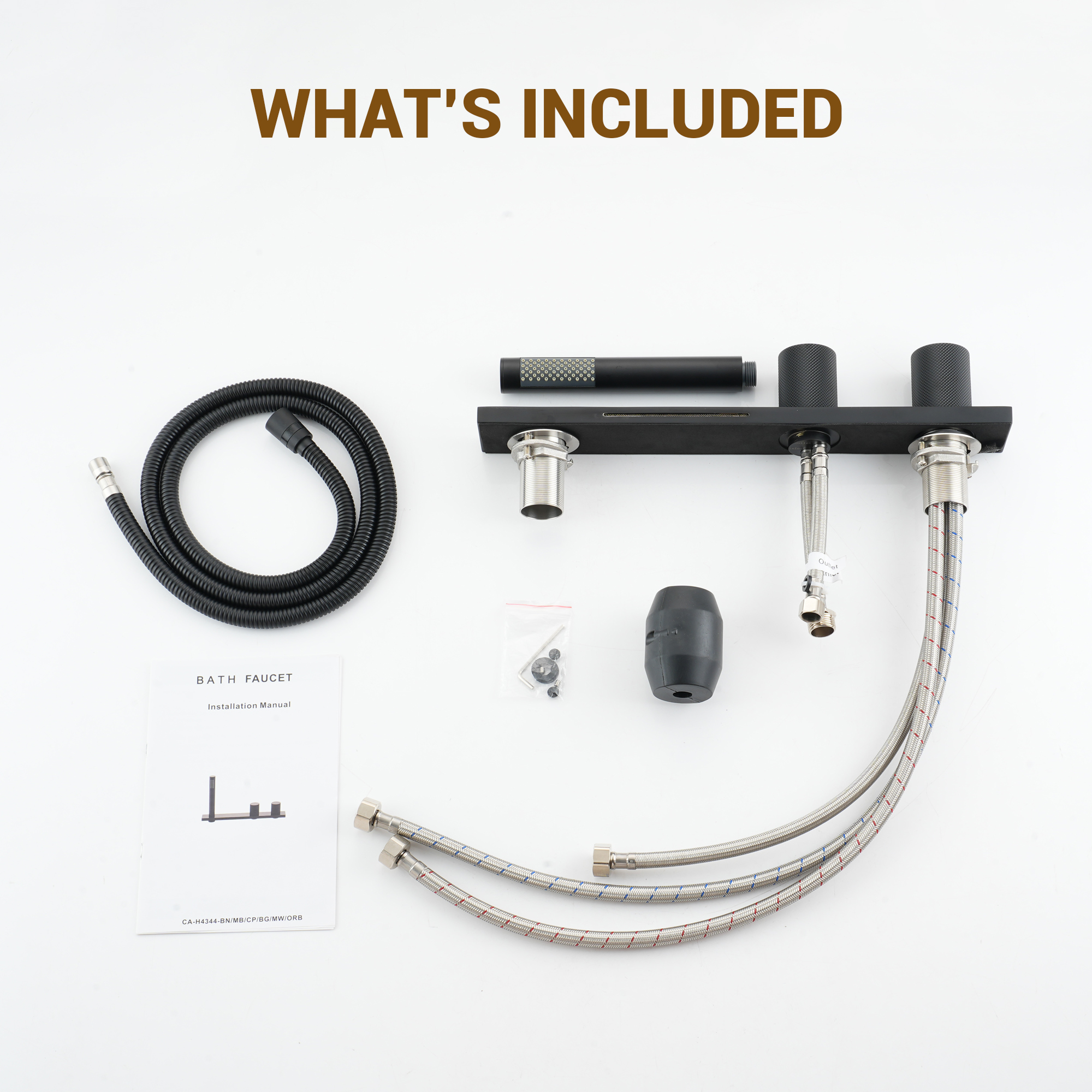 2-Handle Waterfall Roman Tub Faucet with Handheld Shower